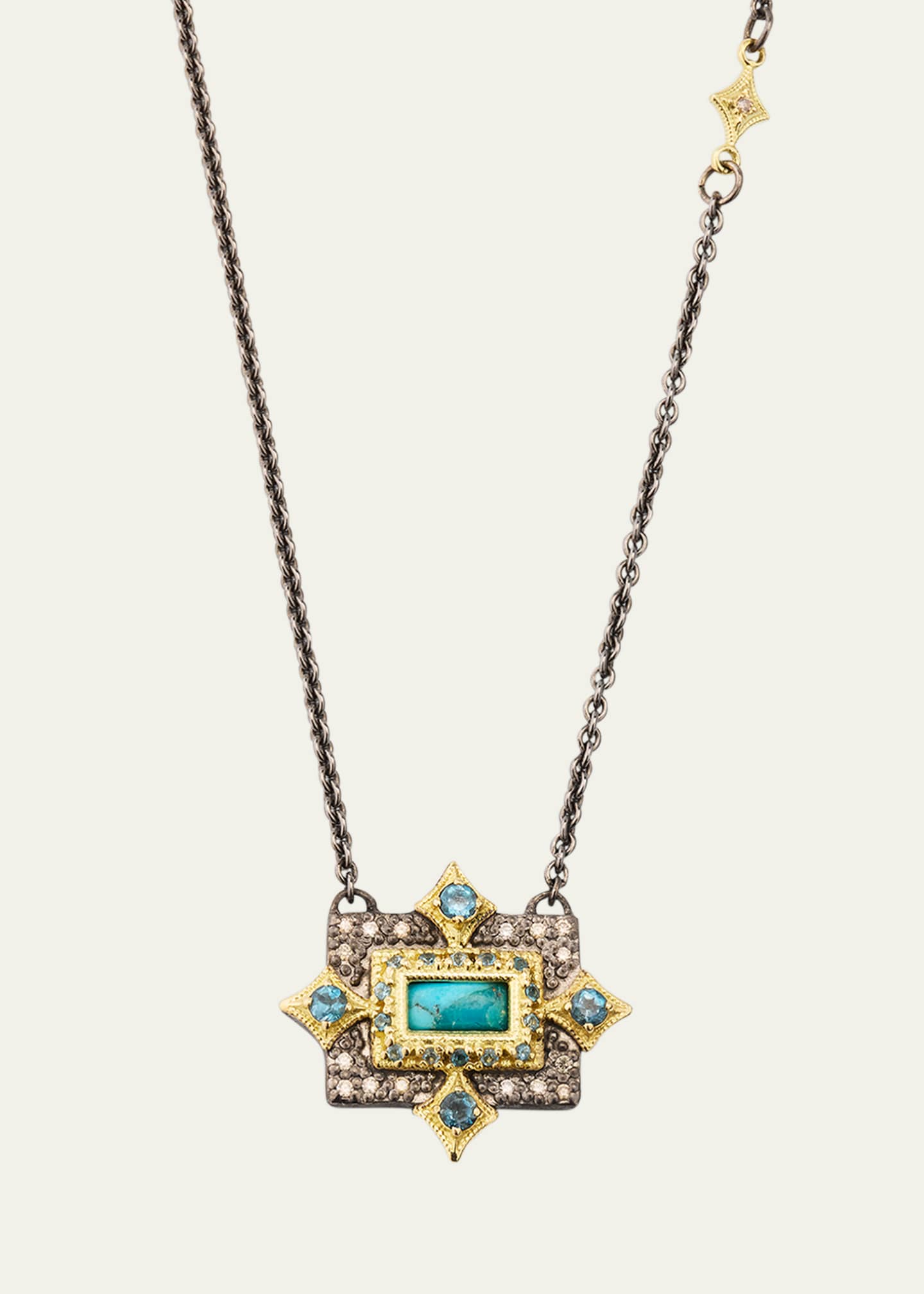 Armenta Turquoise East West Pendant Necklace Image 1 of 4