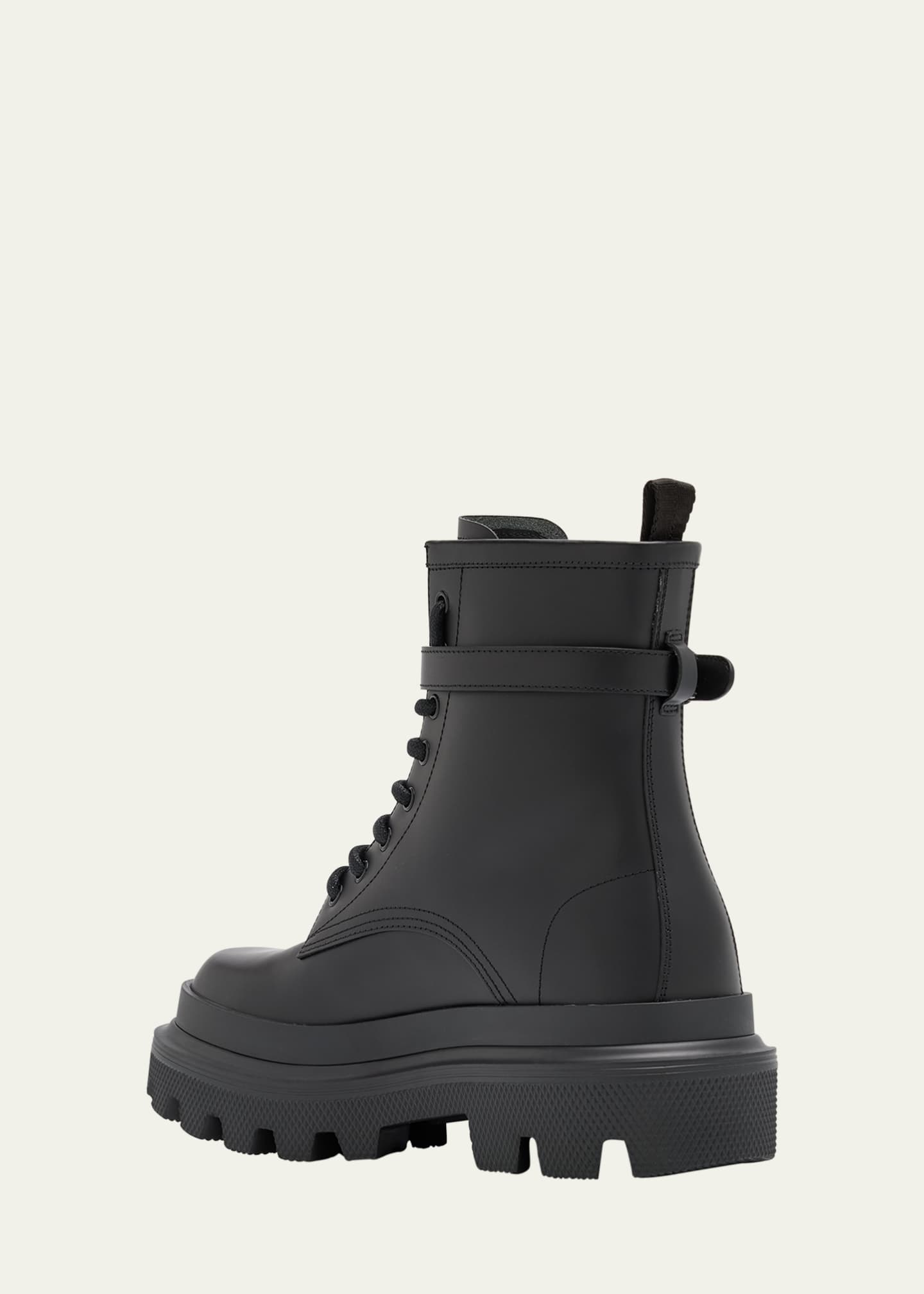 Dolce&Gabbana Leather DG Lace-Up Ranger Booties Image 3 of 5