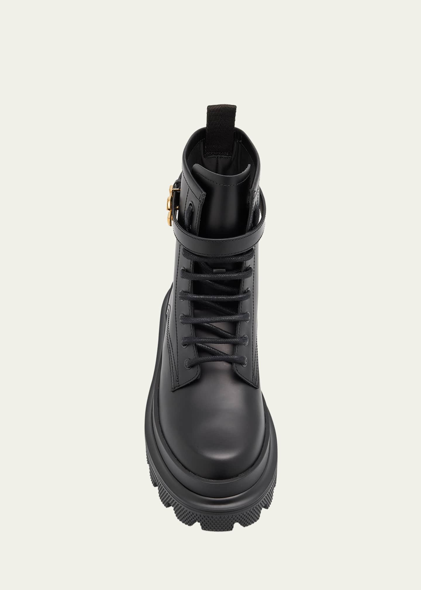Dolce&Gabbana Leather DG Lace-Up Ranger Booties Image 4 of 5