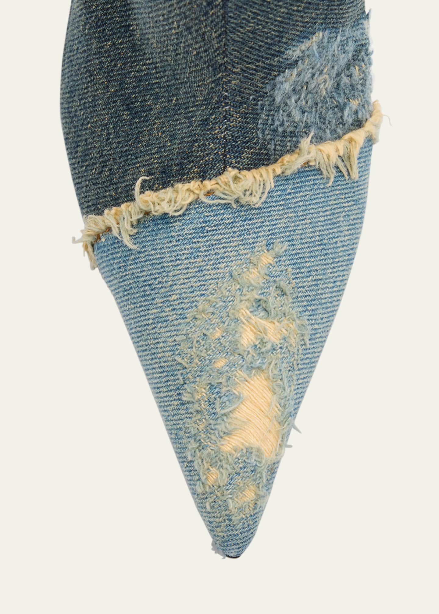 Dolce&Gabbana Distressed Denim Charms Ankle Booties Image 5 of 5