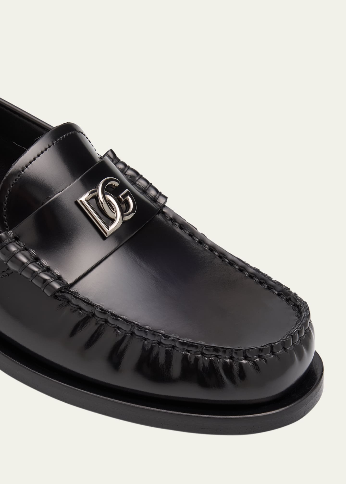 Dolce&Gabbana DG Medallion Leather Classic Loafers Image 5 of 5