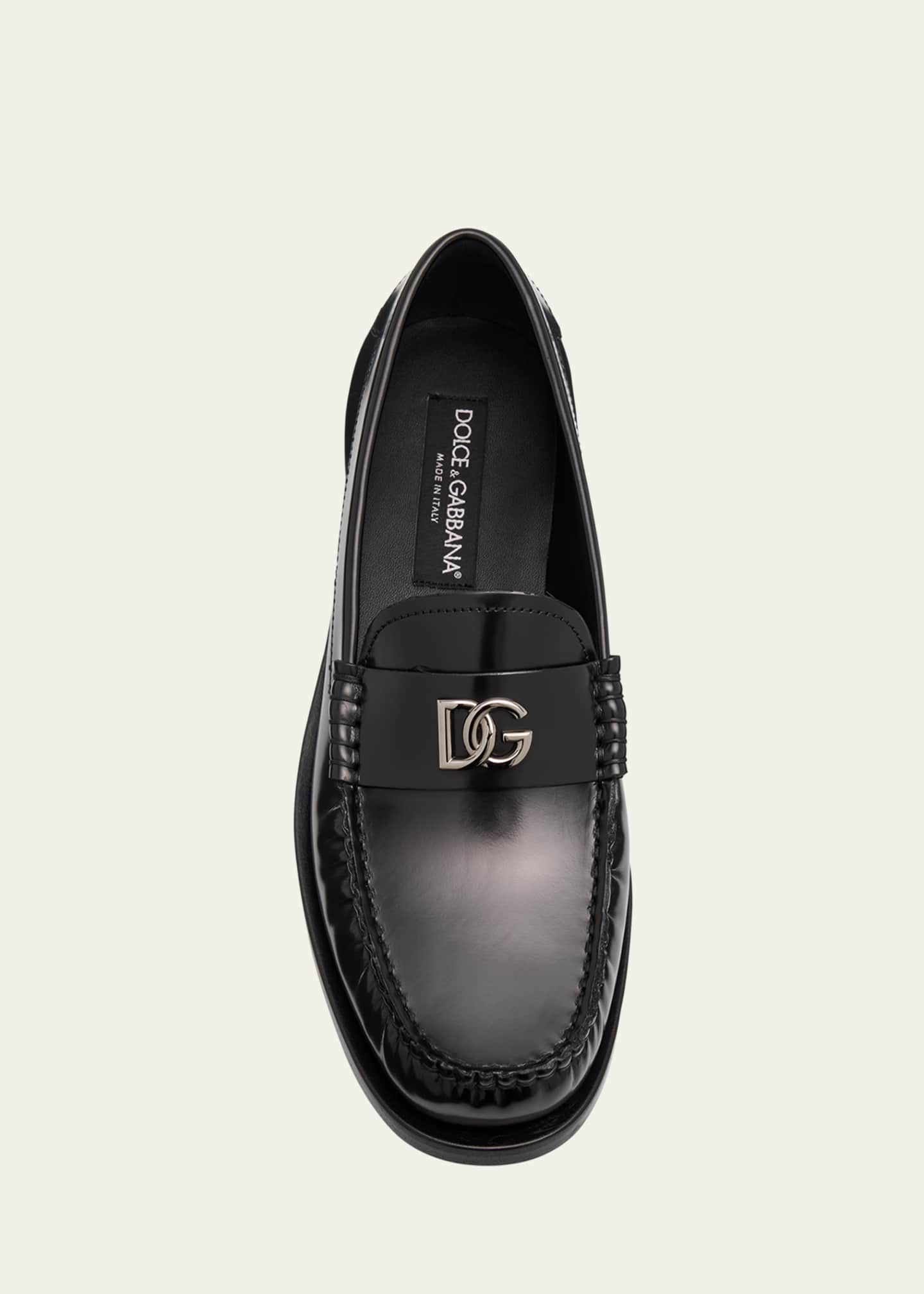 Dolce&Gabbana DG Medallion Leather Classic Loafers Image 4 of 5