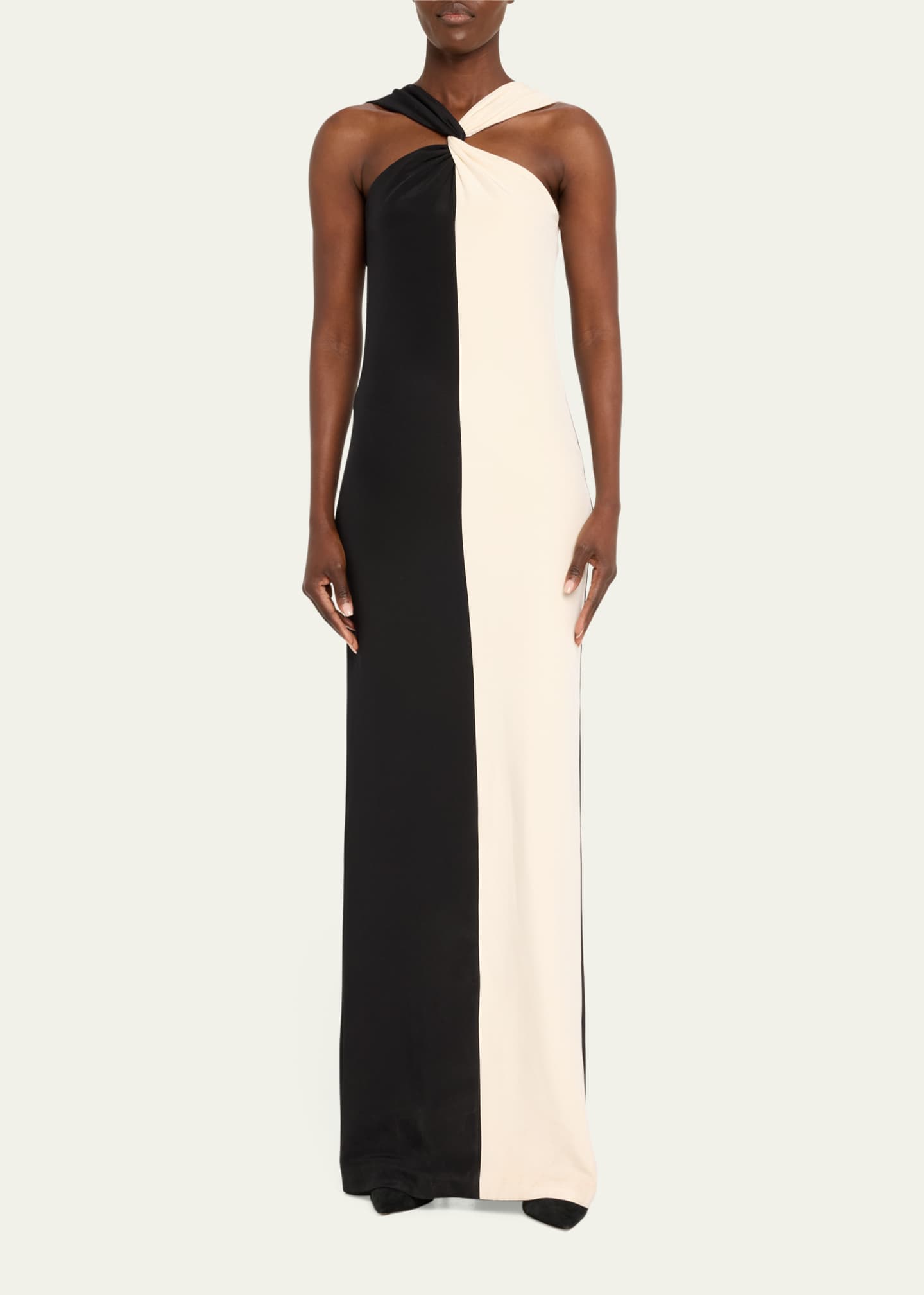 Roland Mouret Contrast Silk Maxi Dress - Bergdorf Goodman