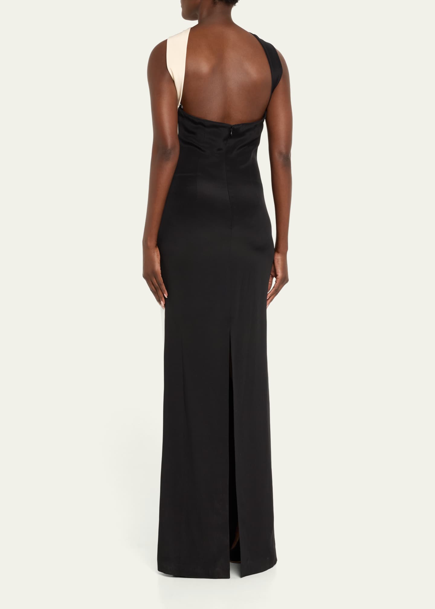 Roland Mouret Contrast Silk Maxi Dress - Bergdorf Goodman