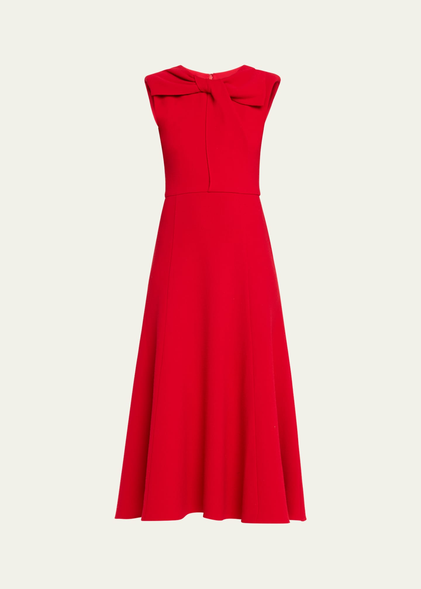 Roland Mouret Women s Wool Crepe Bow Sleeveless Midi Dress