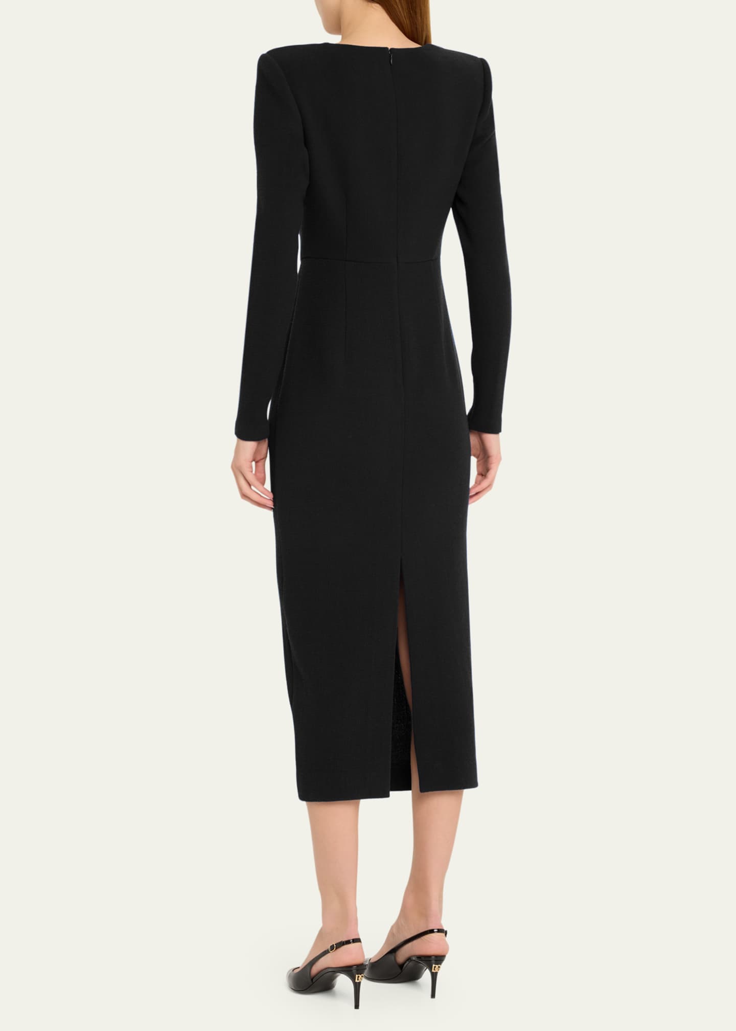 Roland Mouret Black Wool Crepe Midi Skirt XL