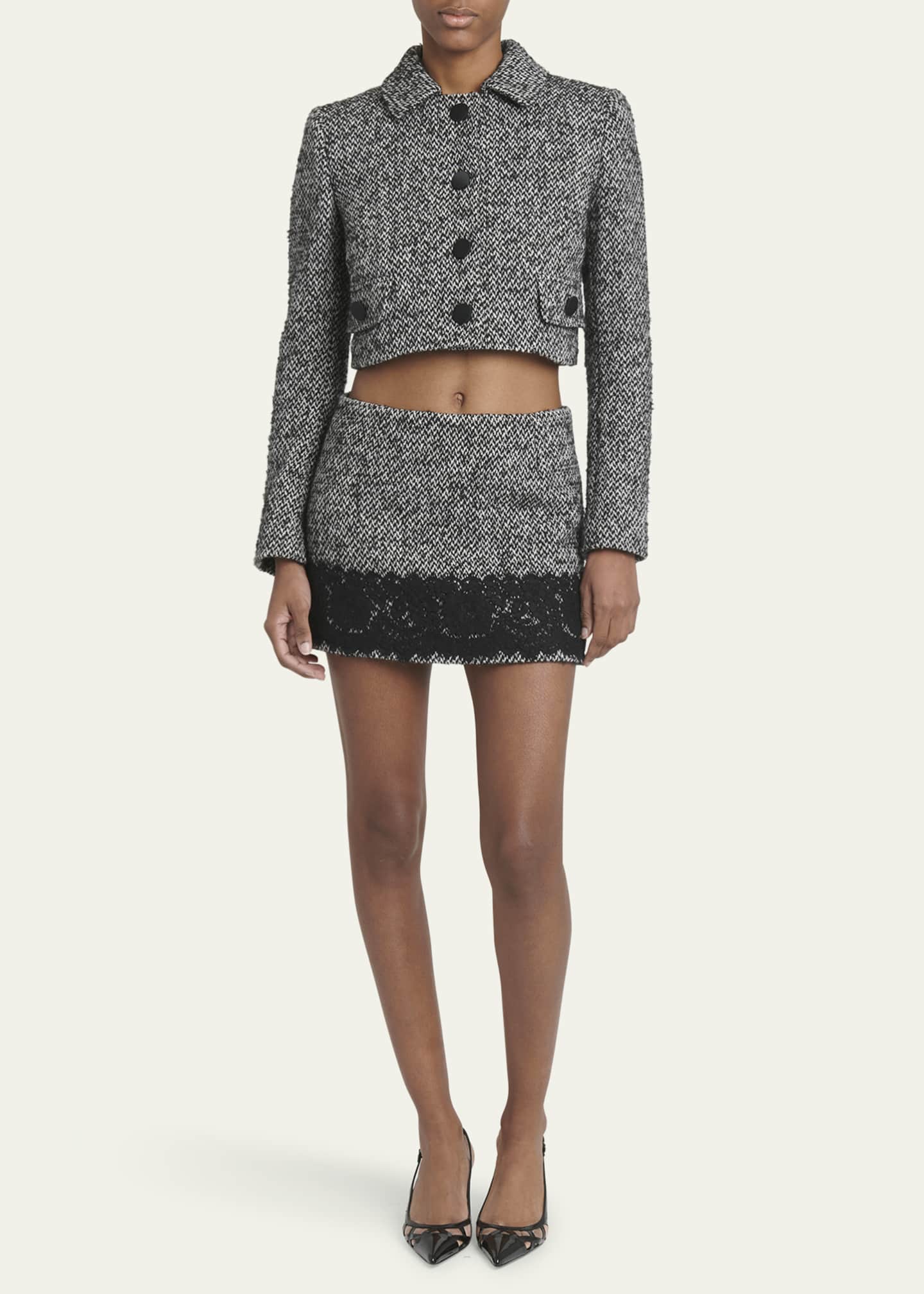 Dolce&Gabbana Wool Tweed Cropped Jacket Image 2 of 5