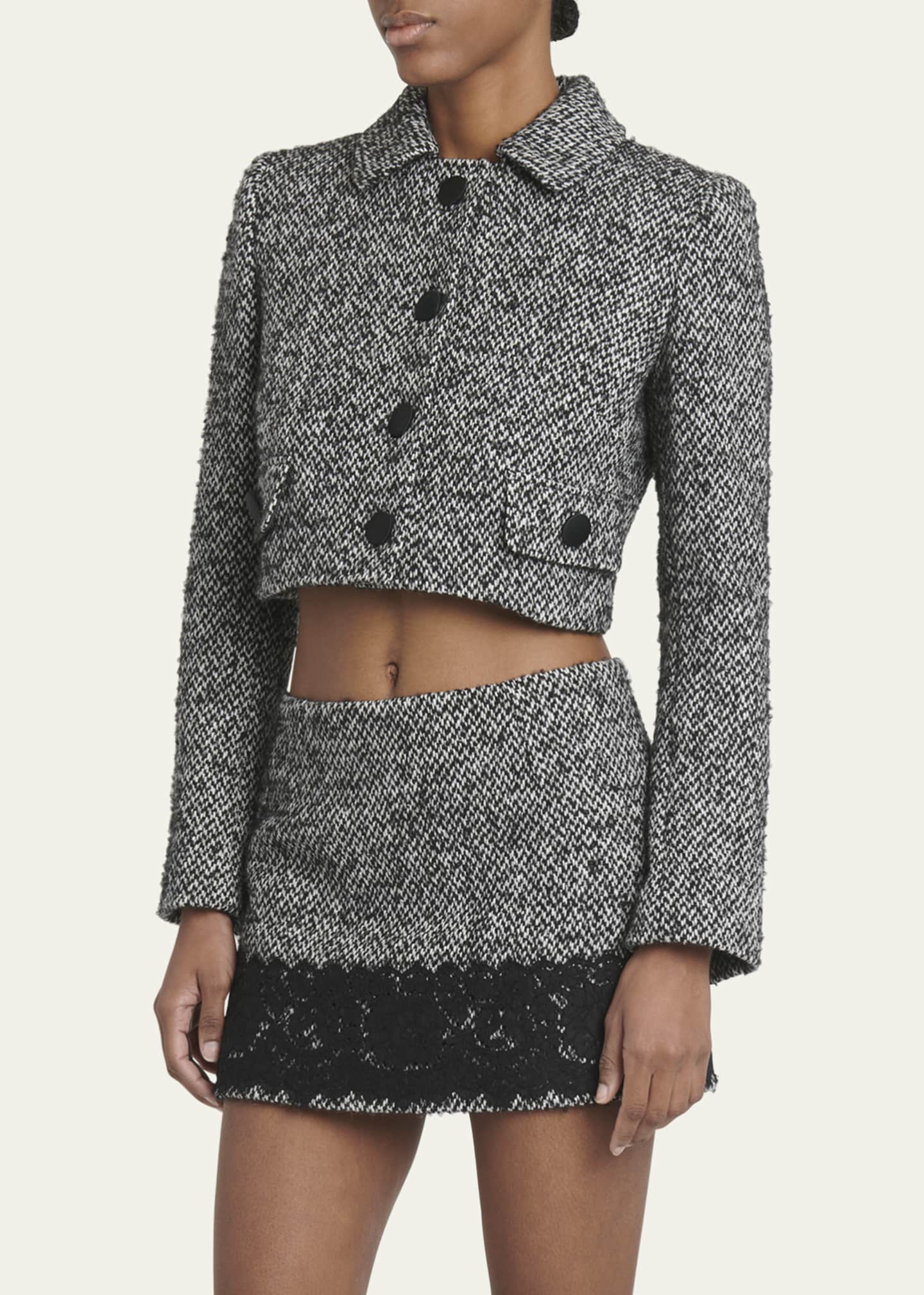 Dolce&Gabbana Wool Tweed Cropped Jacket Image 4 of 5