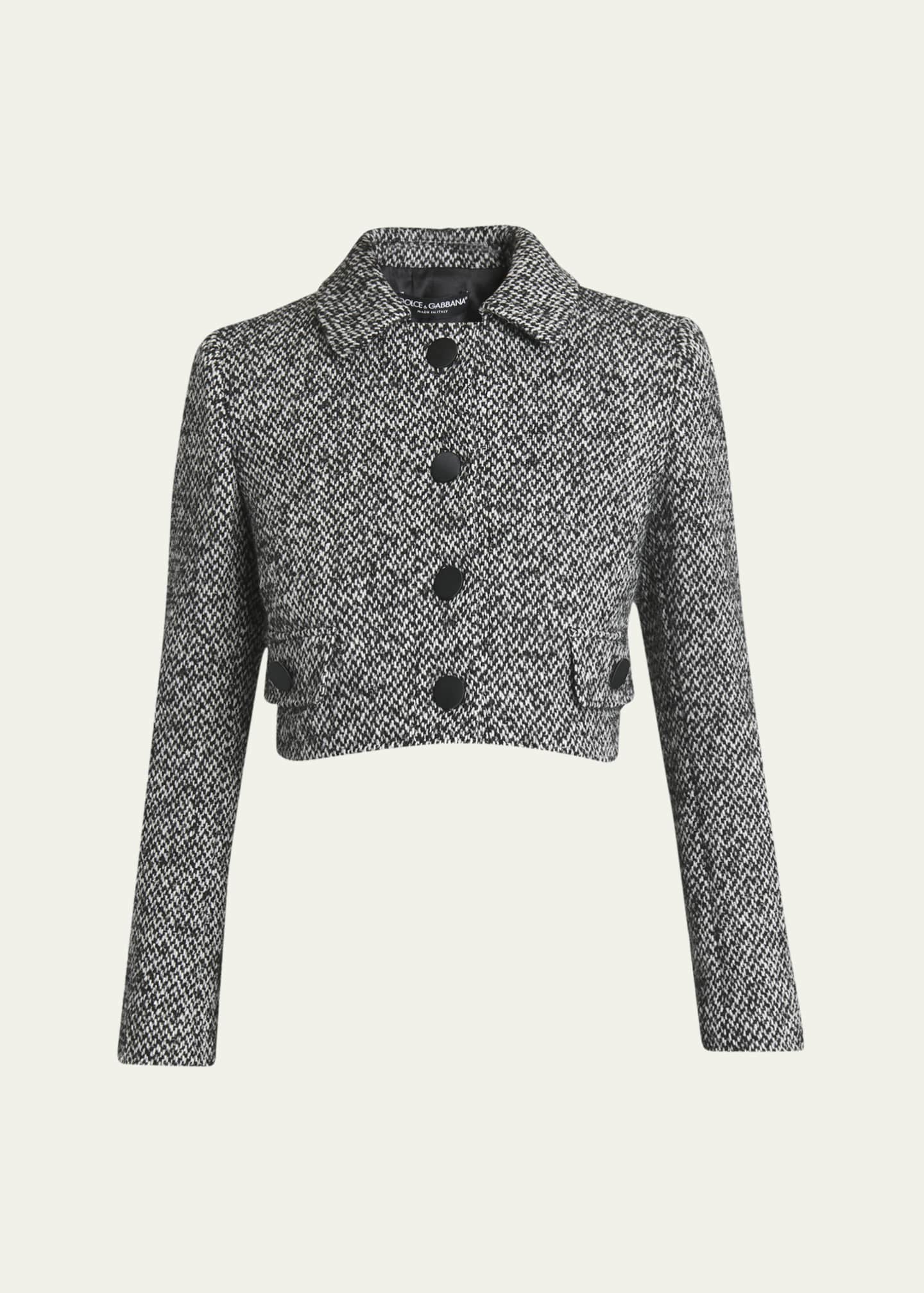 Dolce&Gabbana Wool Tweed Cropped Jacket Image 1 of 5