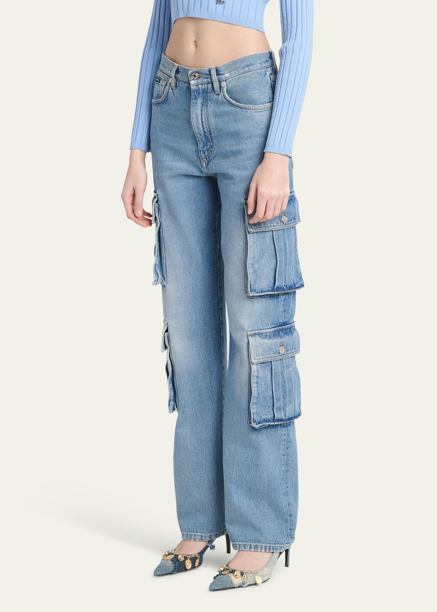 Jean Cargo Dolce&Gabbana D&G – Taille 38 – Neuf Avec étiquettes – Coupe Droite – Tissu Denim – Style Authentique