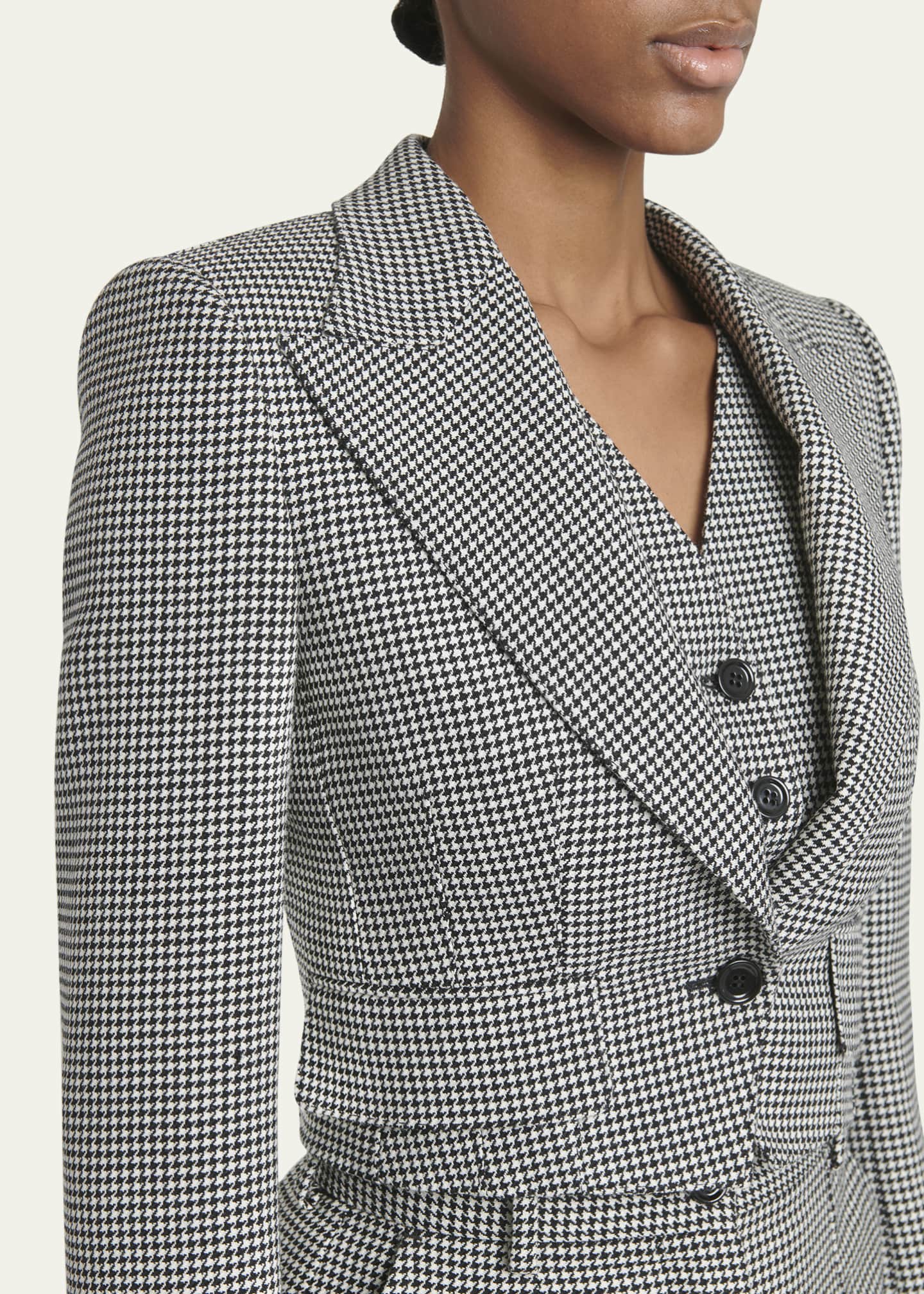 Dolce&Gabbana Wool Pied De Poule Cropped Jacket Image 5 of 5