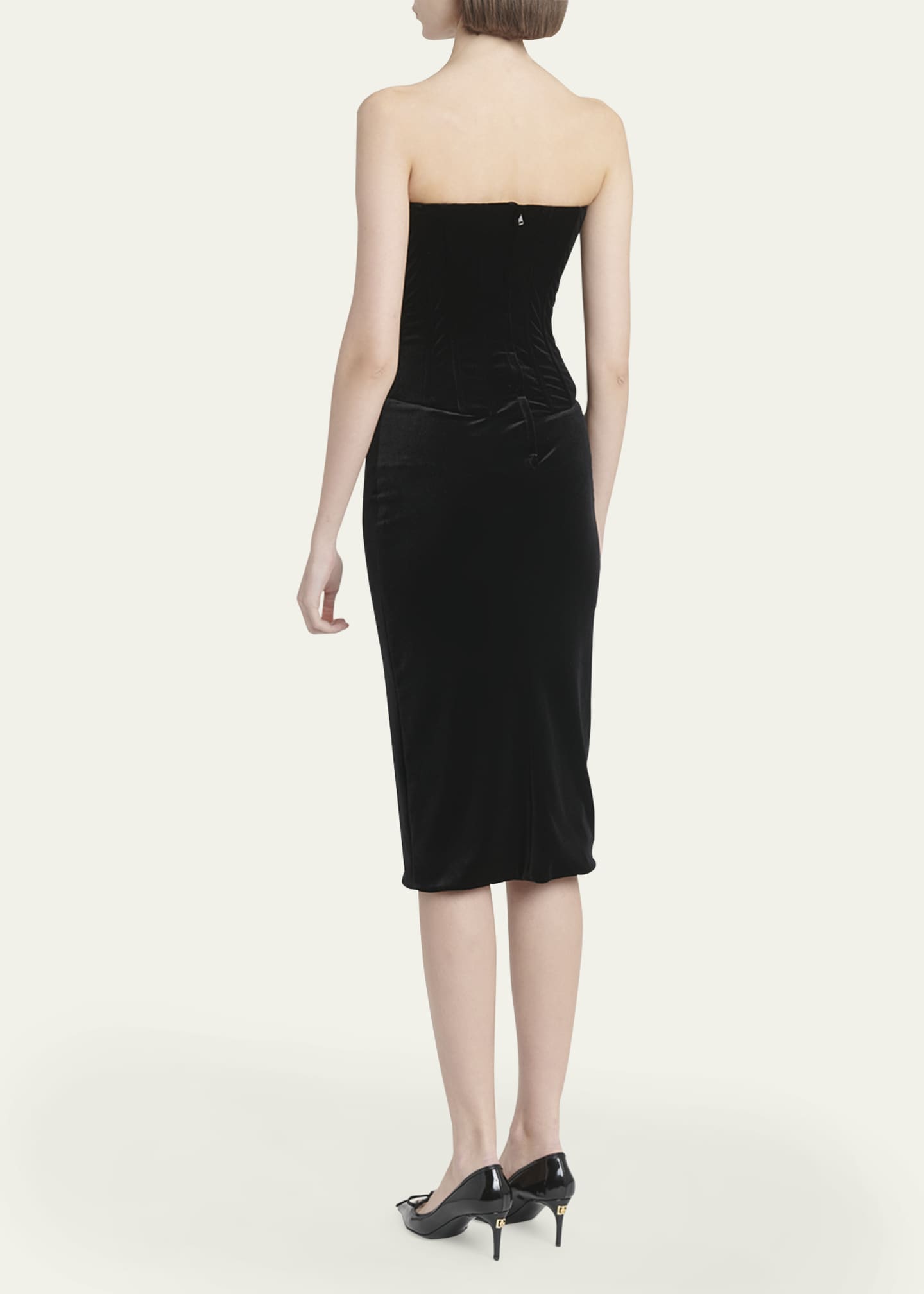Dolce & Gabbana Velvet Corset Dress - Black