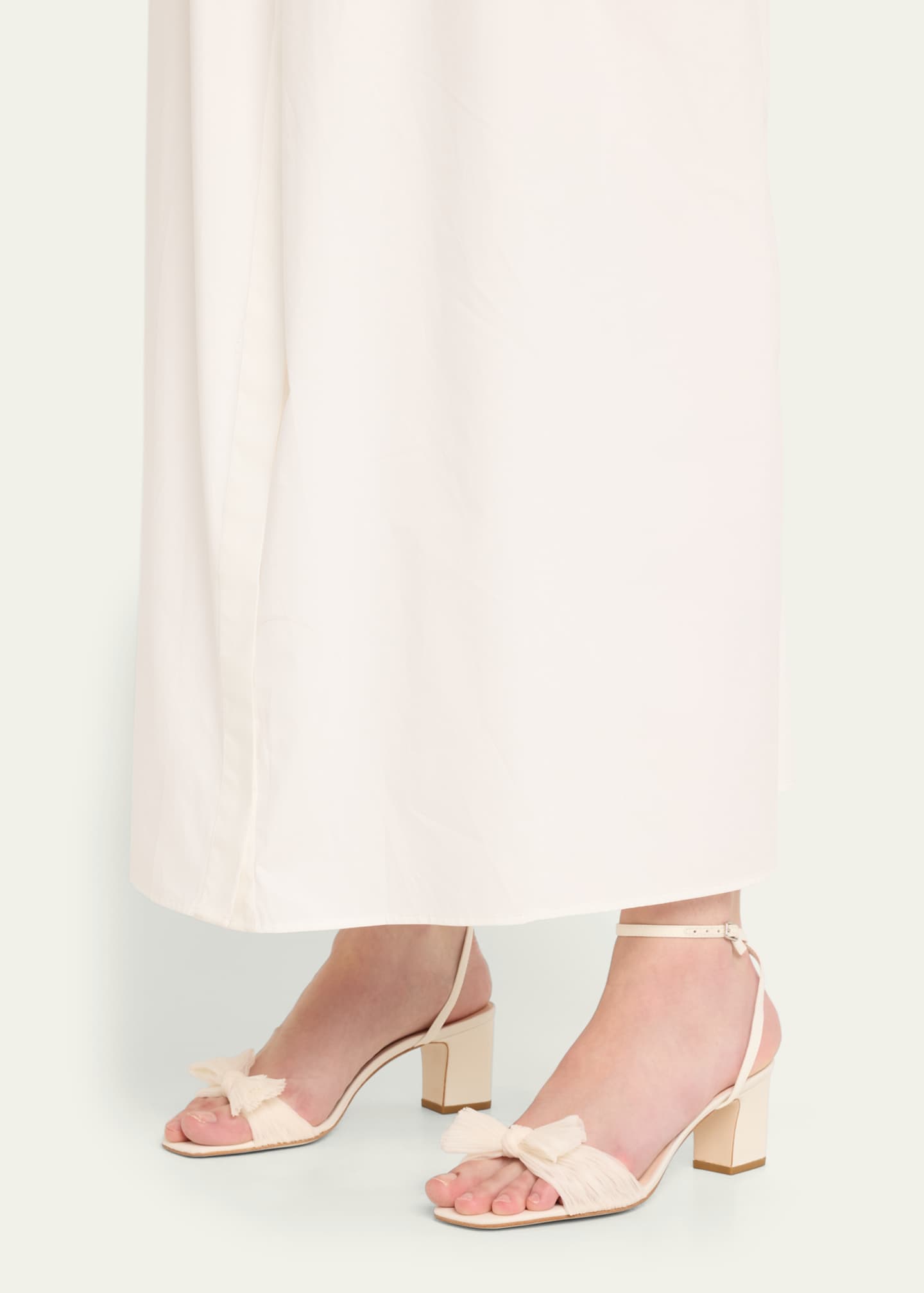 Loeffler Randall Kimora Pleated Bow Ankle-Strap Sandals Image 2 of 5