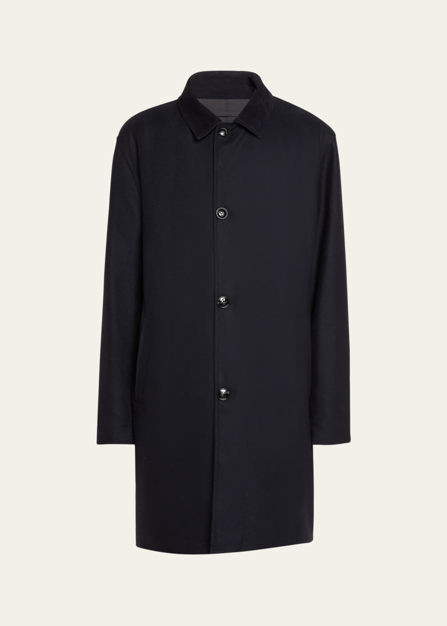 Kiton Men's Wool-Cashmere Raincoat Image 1 of 5