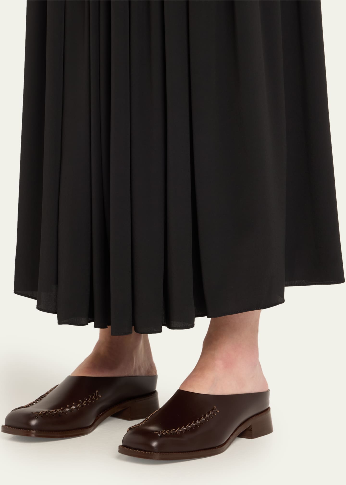 HEREU Llado Leather Slide Mules Image 2 of 6