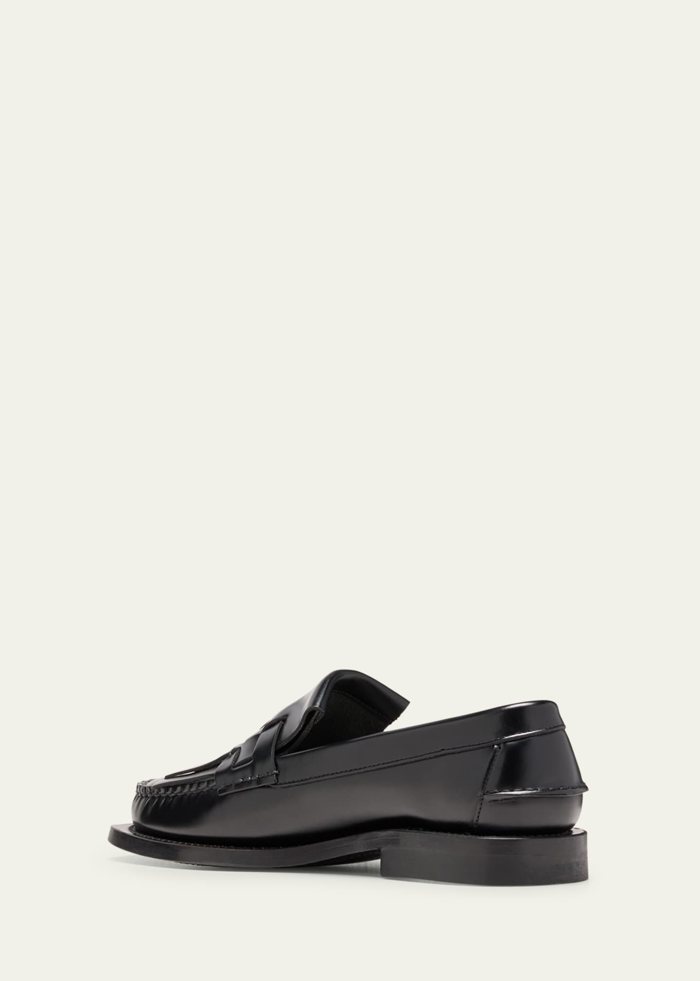 HEREU Marti Leather Kiltie Slip-On Loafers - Bergdorf Goodman