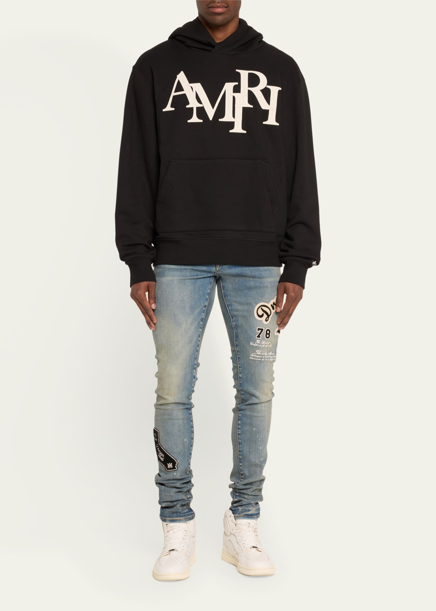 Amiri Men's Staggered Logo Hoodie Image 2 of 5