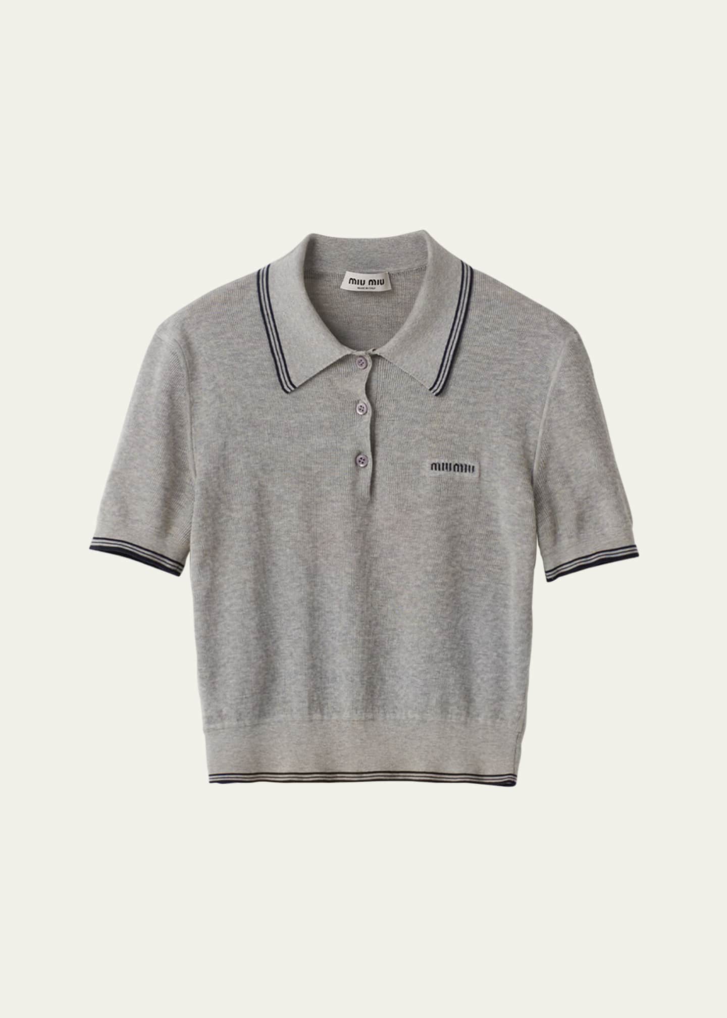 Miu Miu Cropped Polo Top Bergdorf Goodman