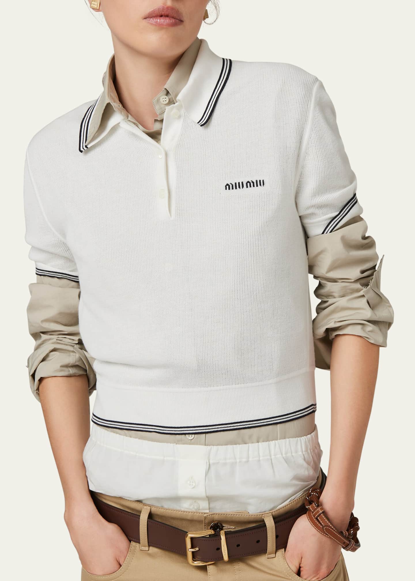 Miu Miu Cropped Polo Top