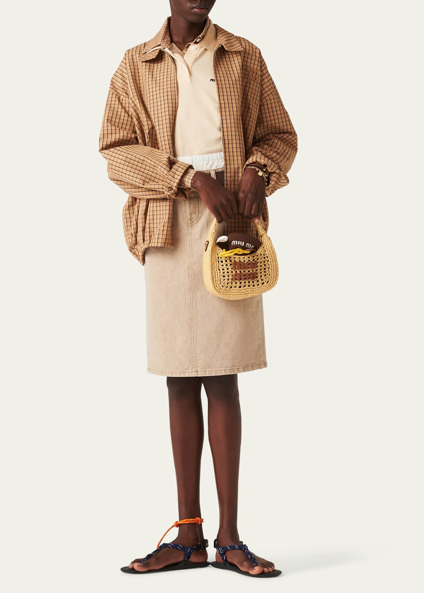 Miu Miu Check Canvas Jacket Image 2 of 4