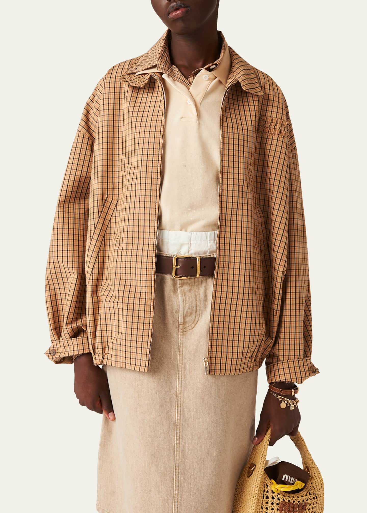 Miu Miu Check Canvas Jacket Image 4 of 4