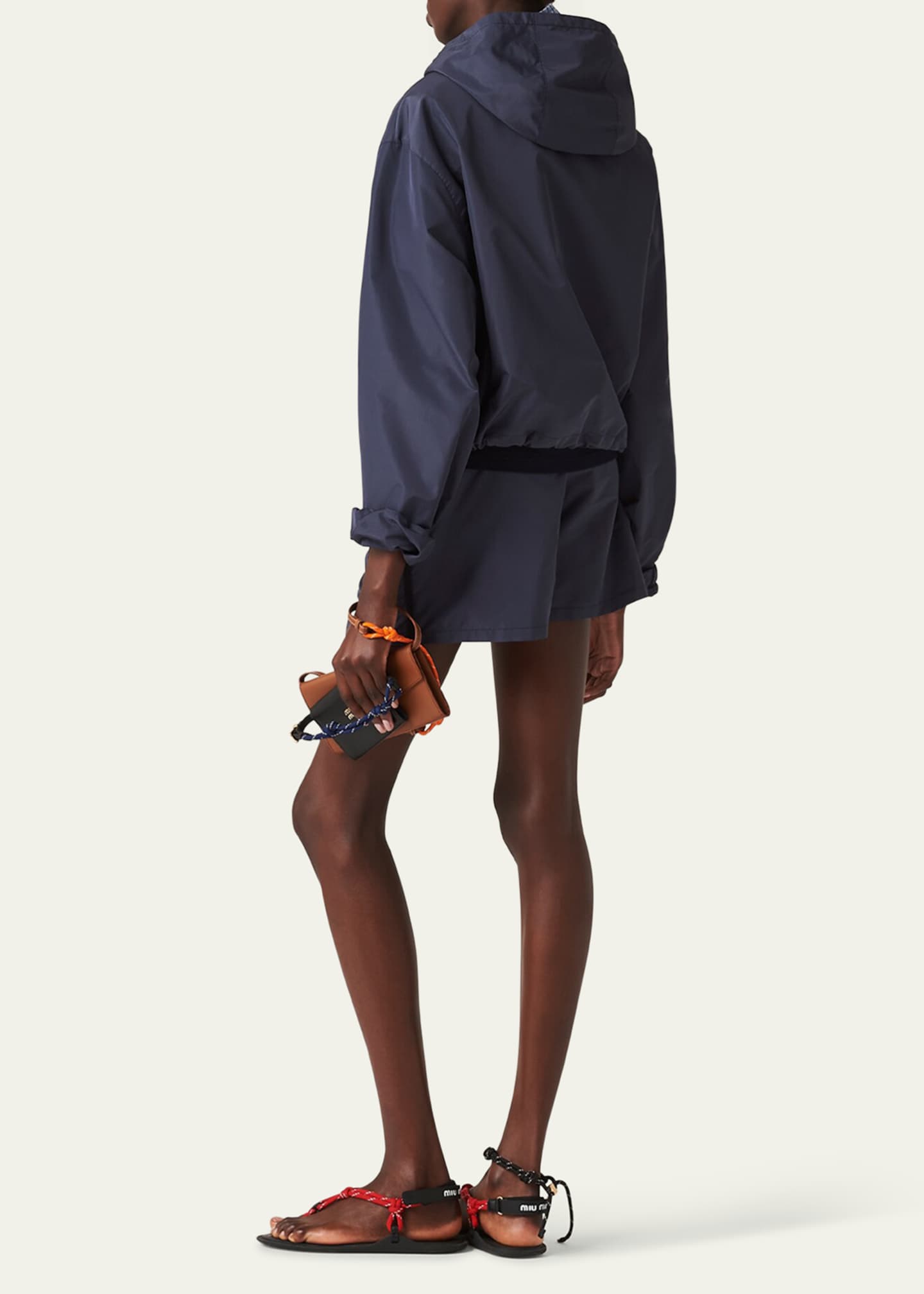 miumiu キュロット Miu Miu Drawstring Zip-Pocket Shorts - Bergdorf Goodman