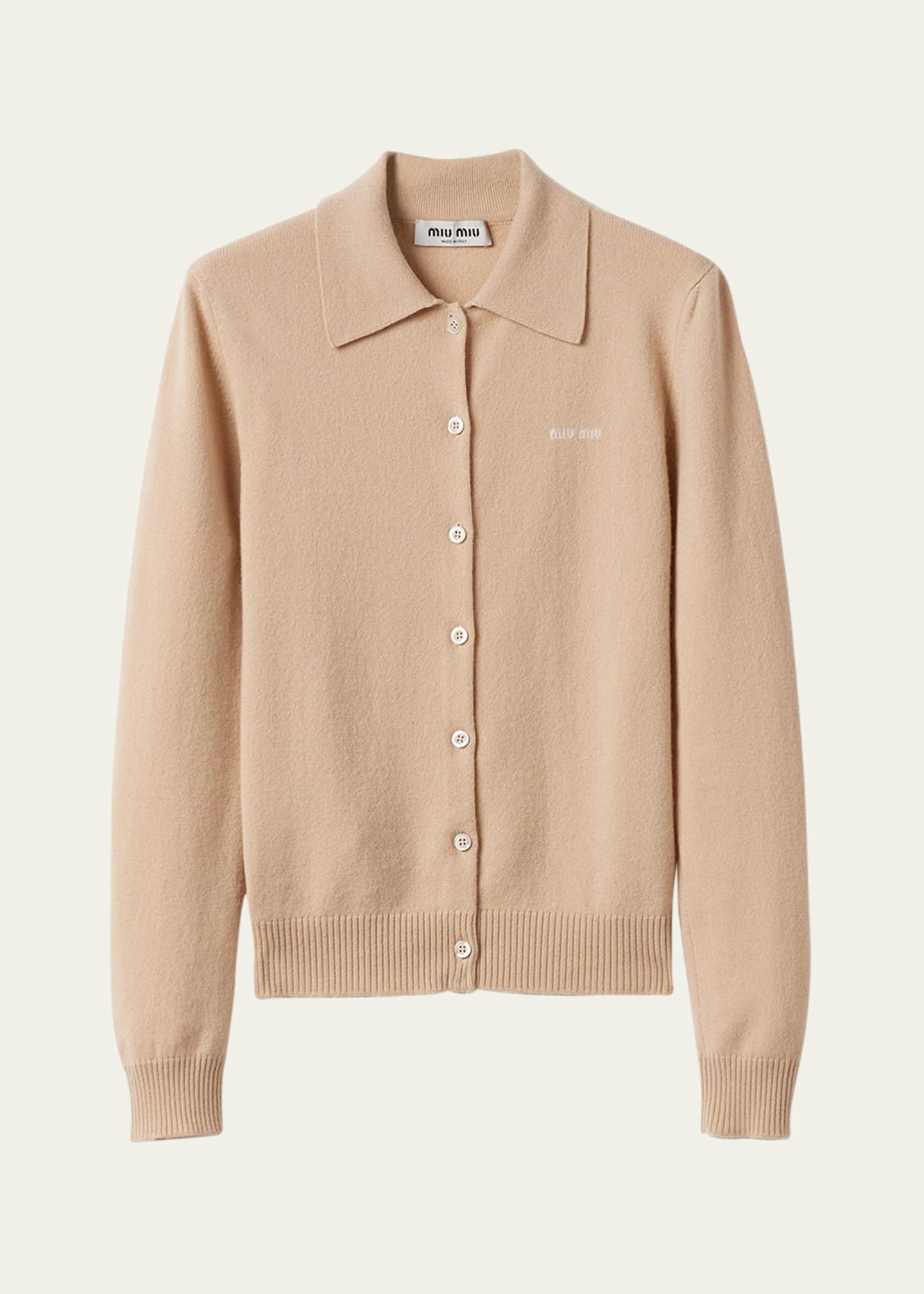 Cashmere button front cardigan top