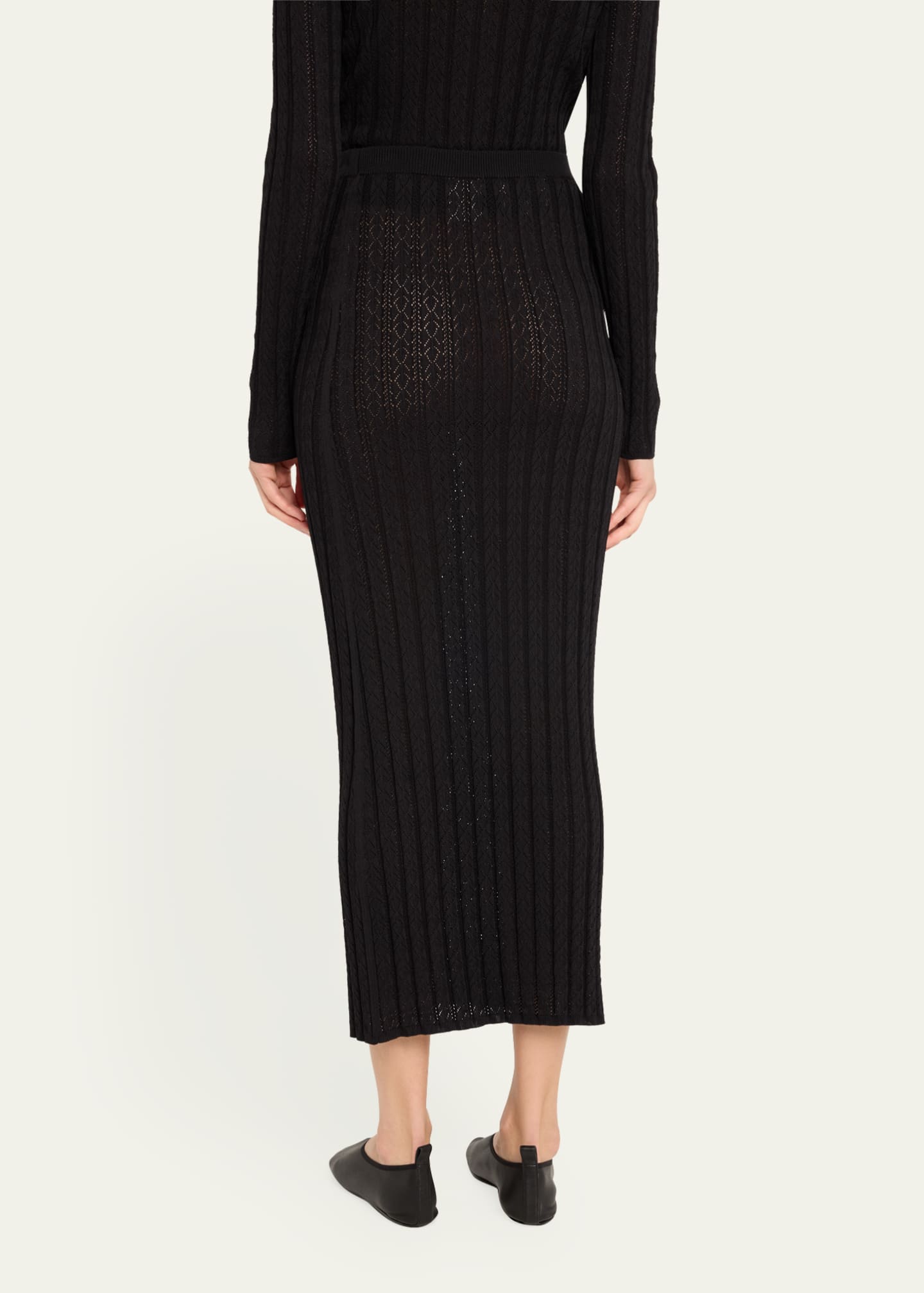 Loulou Studio Dera Pointelle Knit Maxi Skirt Image 3 of 5
