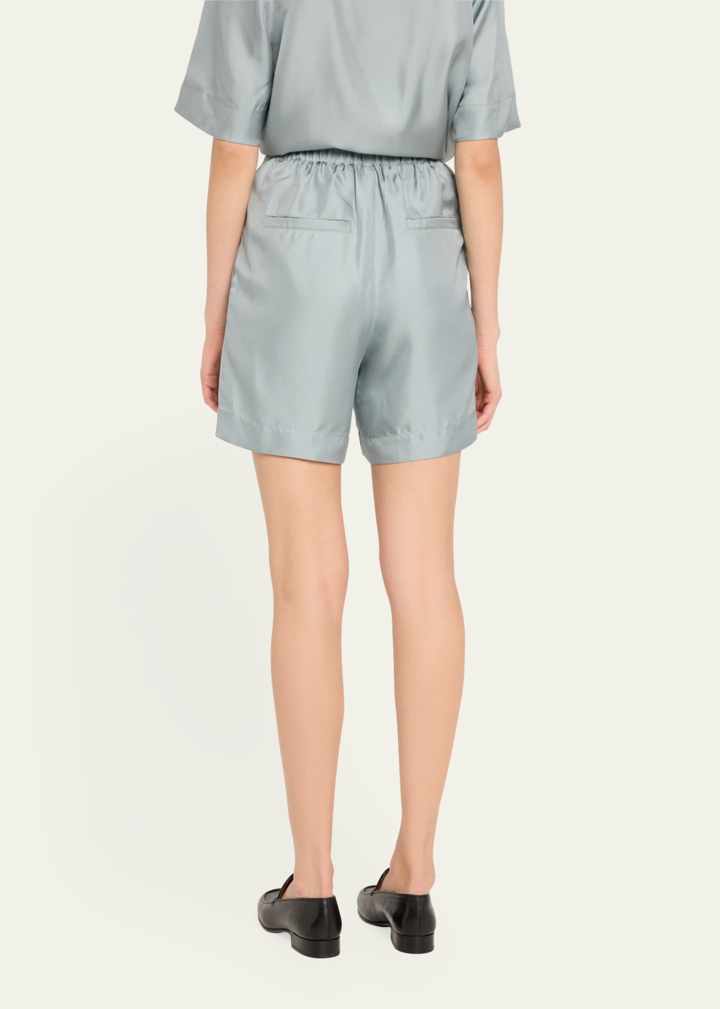 Loulou Studio Poseidon Silk Bermuda Shorts Image 3 of 5