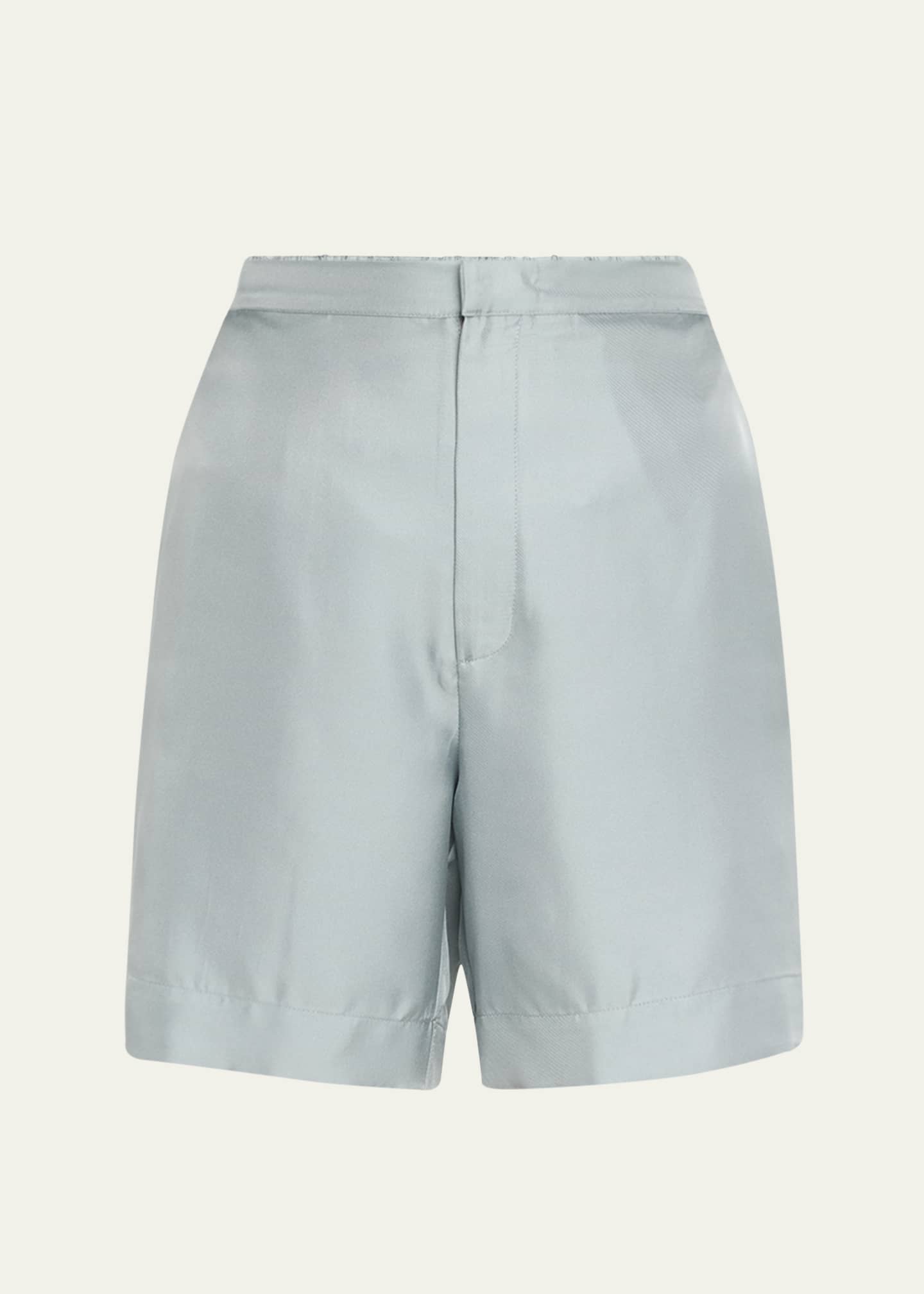 Loulou Studio Poseidon Silk Bermuda Shorts Image 1 of 5