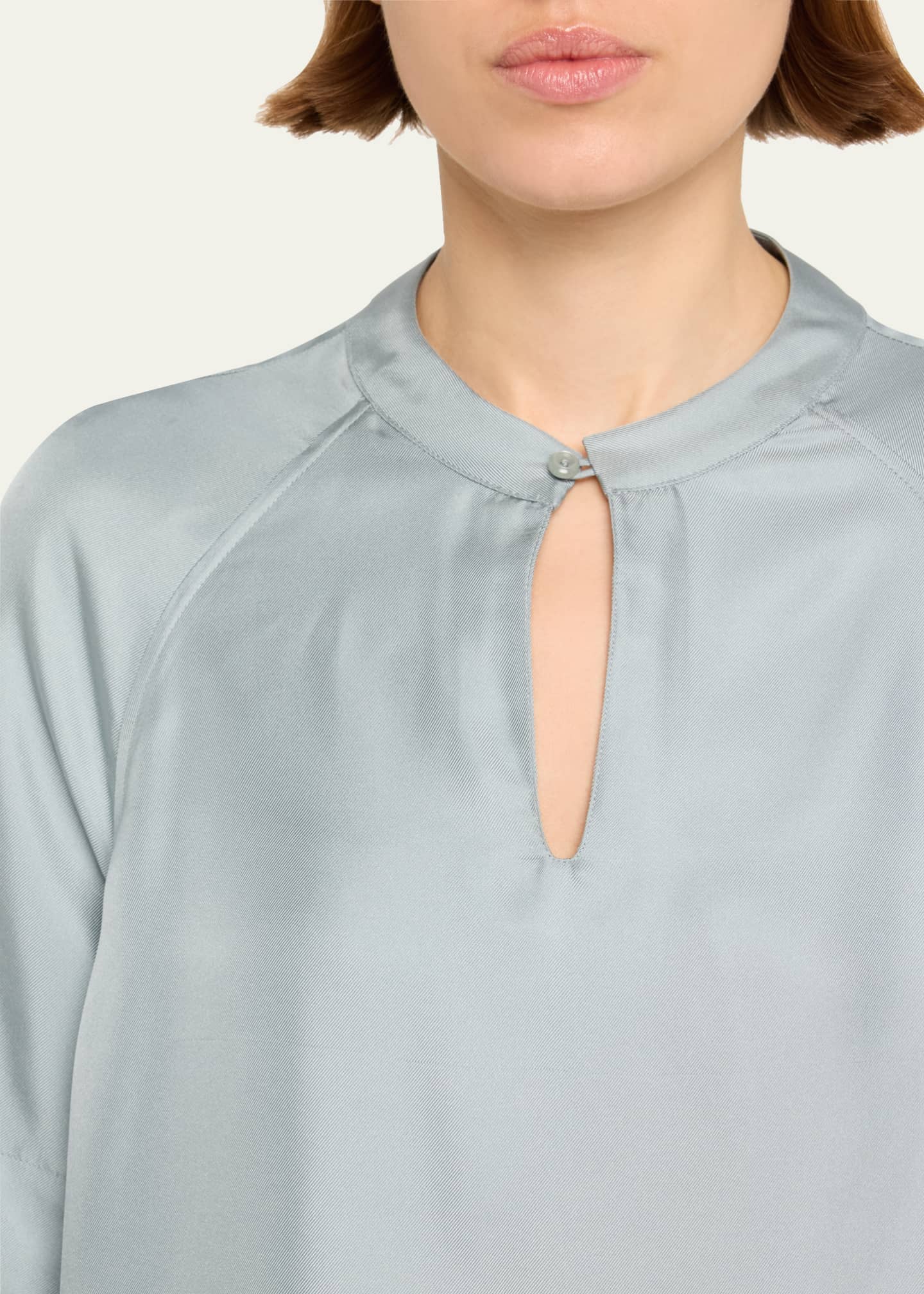 Loulou Studio Zeus Short-Sleeve Silk Blouse Image 5 of 5