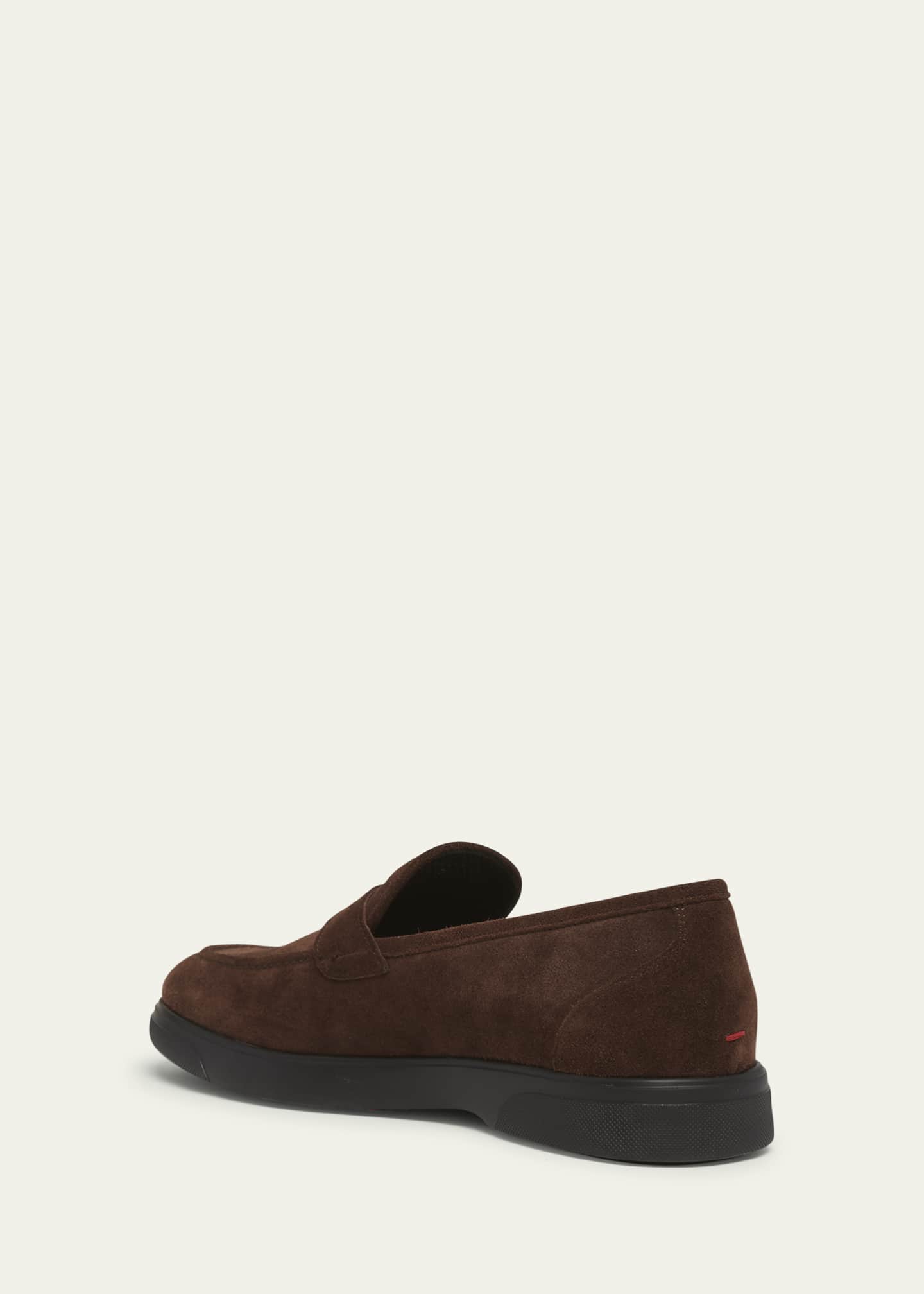 Kiton Men's Suede Vibram-Sole Penny Loafers Image 4 of 5