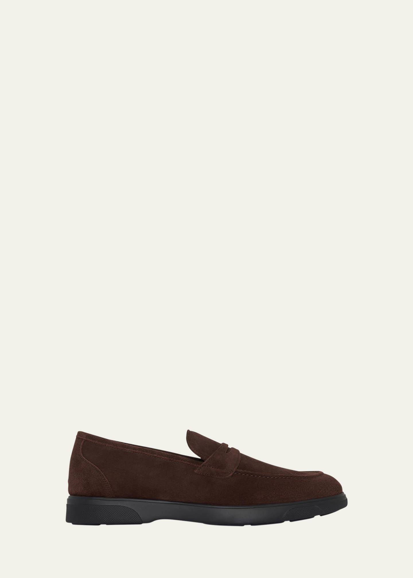 Kiton Men's Suede Vibram-Sole Penny Loafers Image 1 of 5