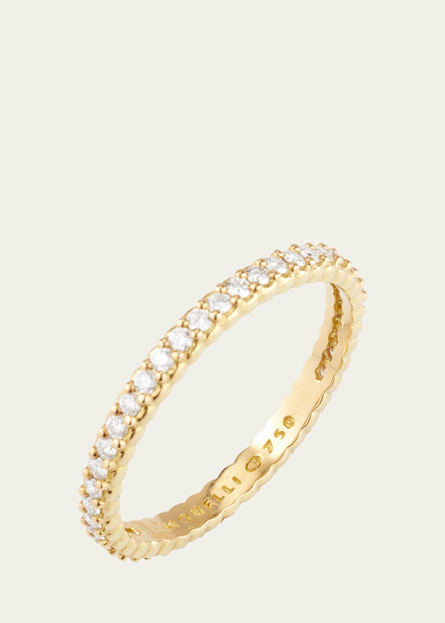 Paul Morelli 18K Yellow Gold Pinpoint Diamond Eternity Band Ring Image 3 of 4
