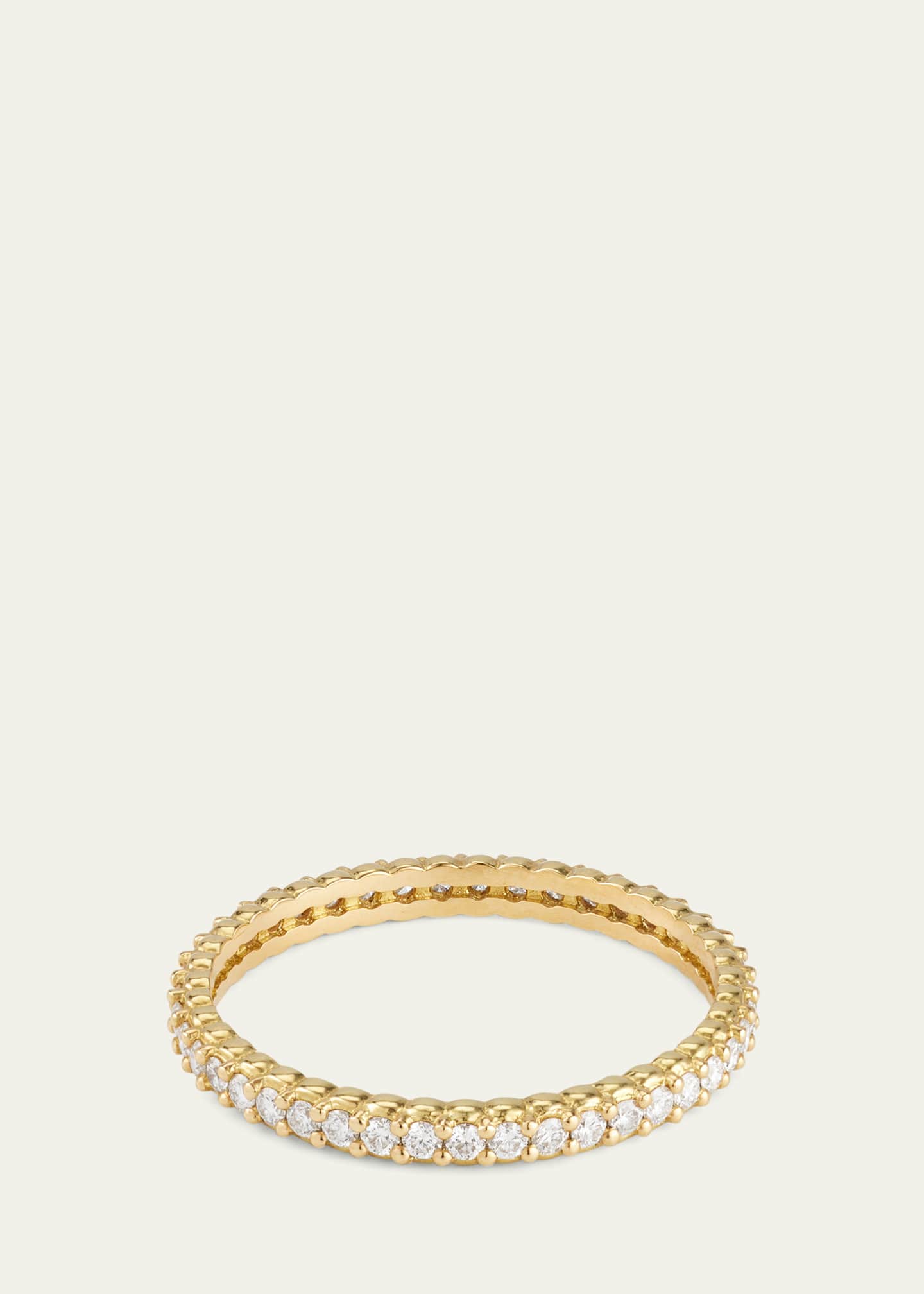 Paul Morelli 18K Yellow Gold Pinpoint Diamond Eternity Band Ring Image 4 of 4
