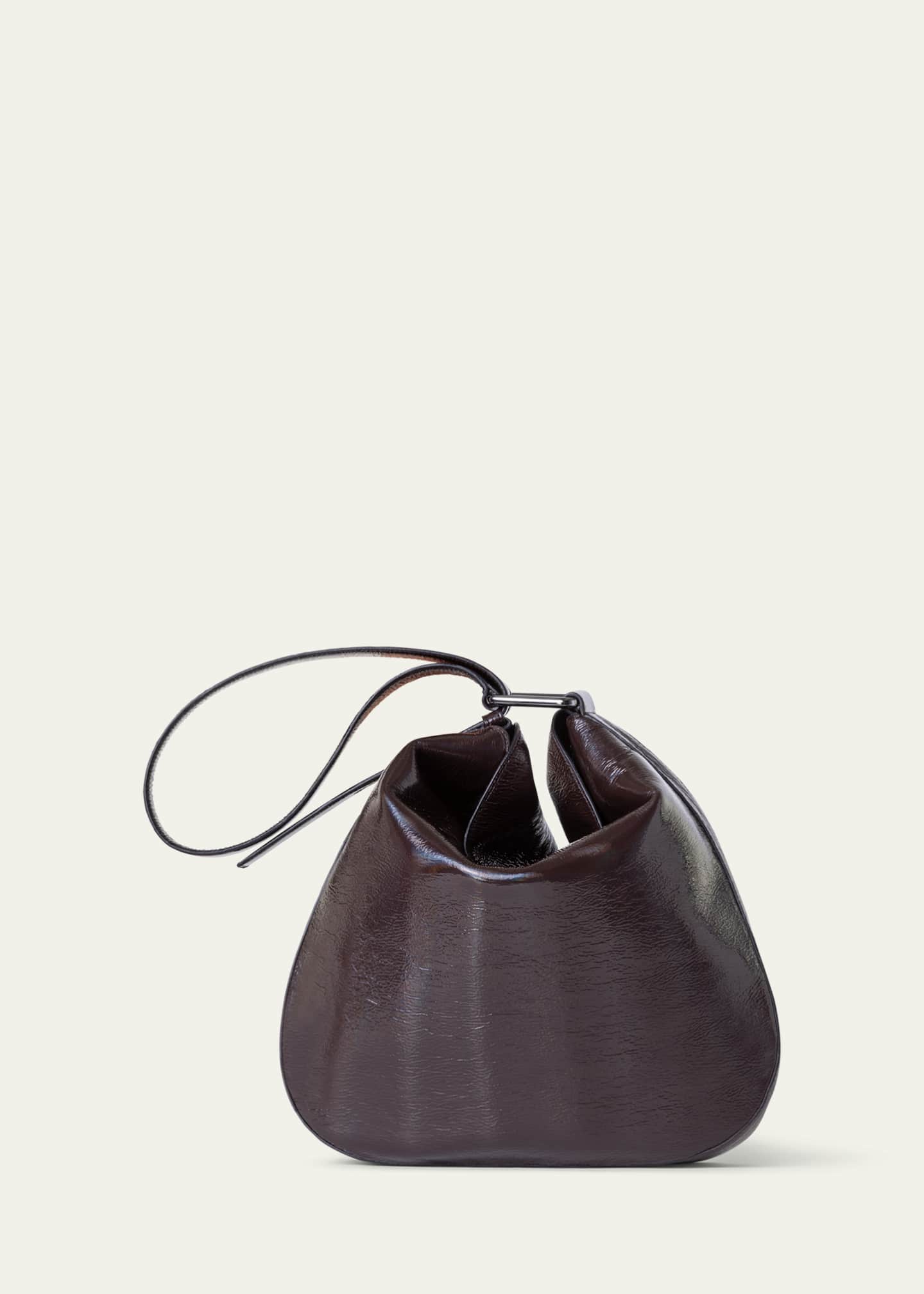 Akris Anna Medium Lacquered Leather Hobo Bag Image 3 of 6