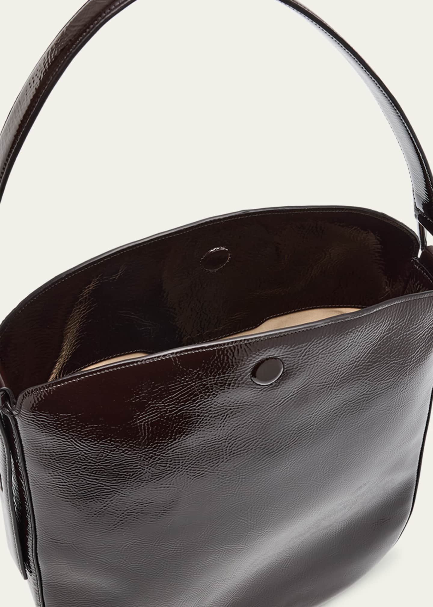 Akris Anna Medium Lacquered Leather Hobo Bag Image 4 of 6
