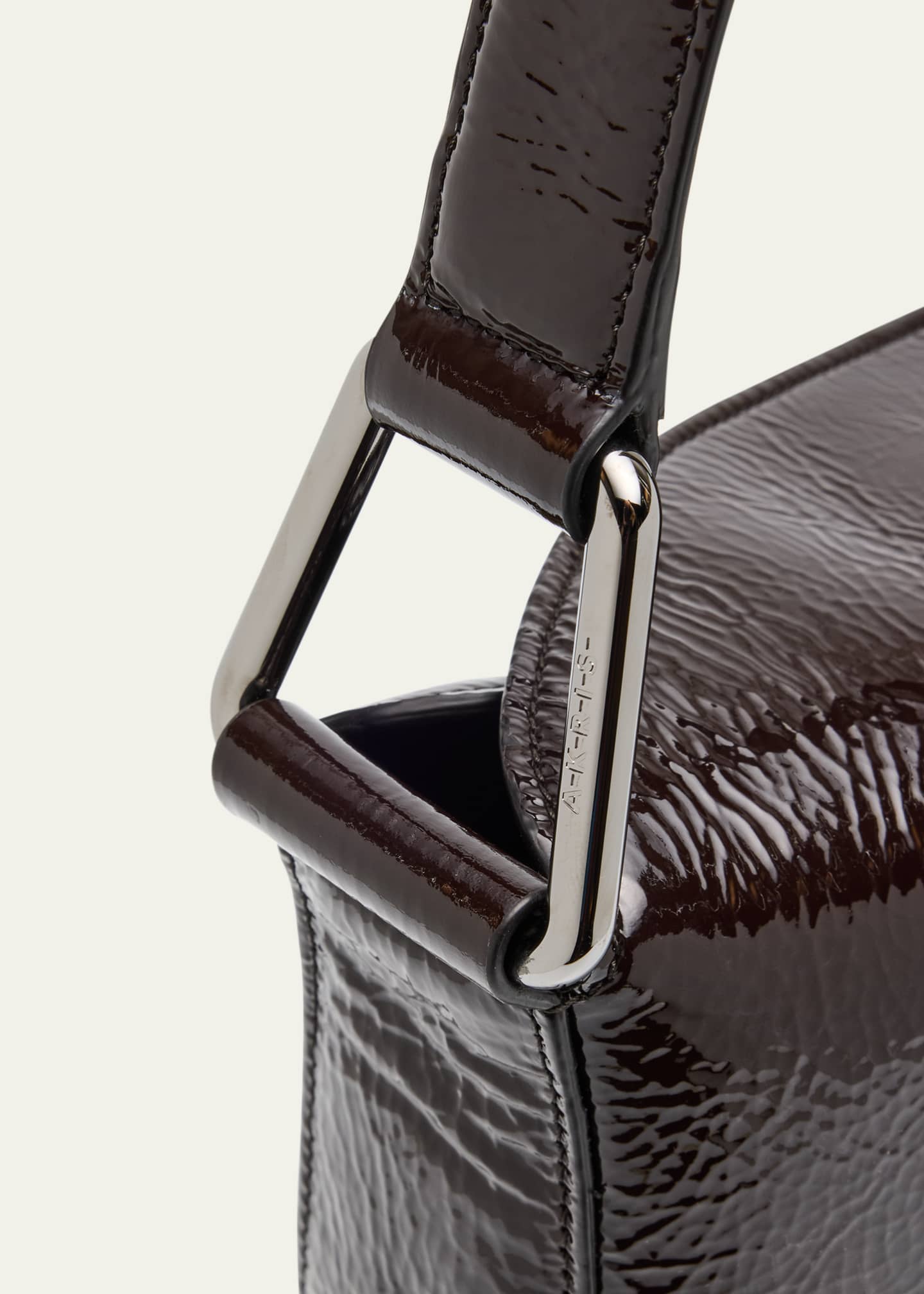 Akris Anna Medium Lacquered Leather Hobo Bag Image 6 of 6