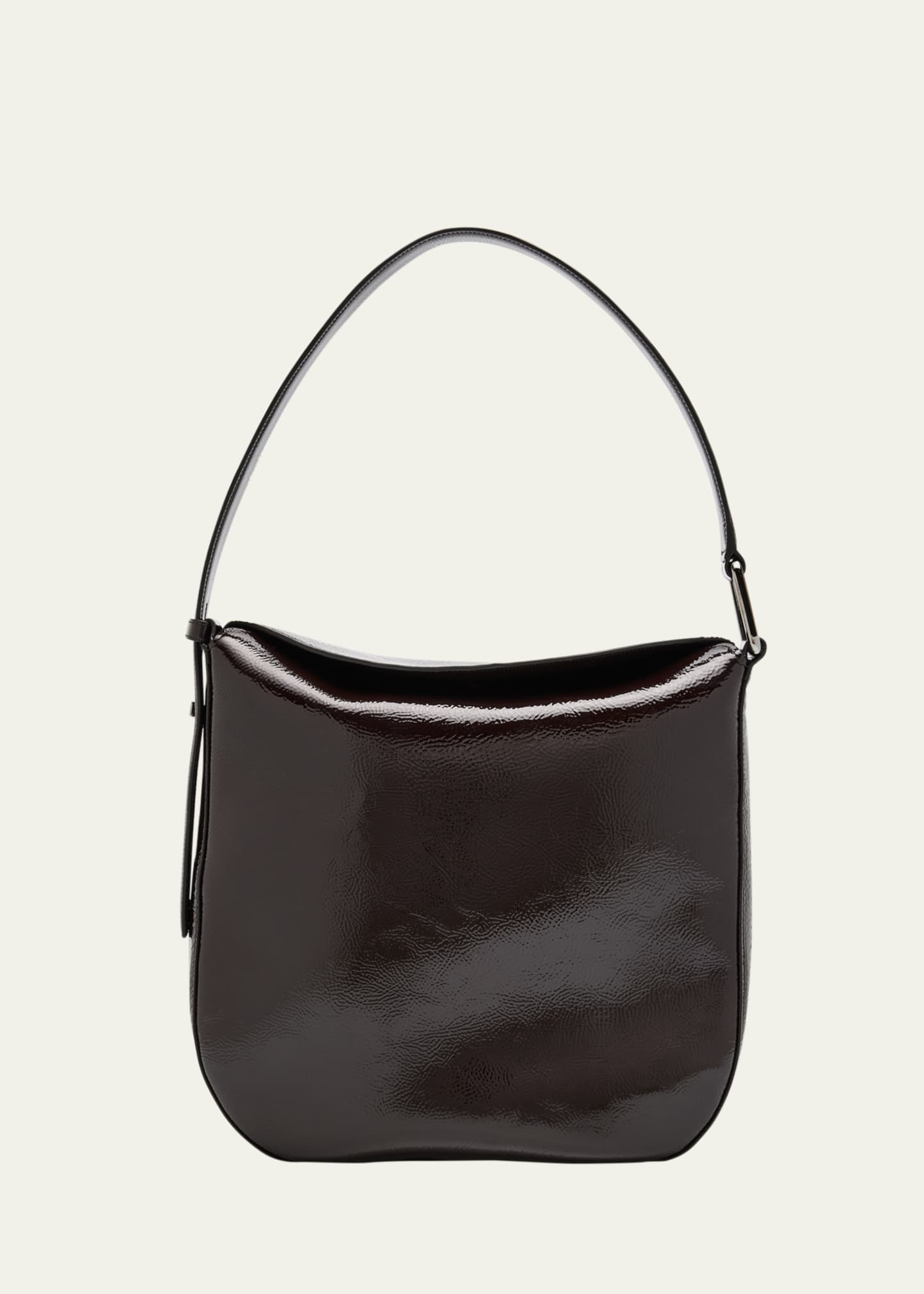 Akris Anna Medium Lacquered Leather Hobo Bag Image 1 of 6