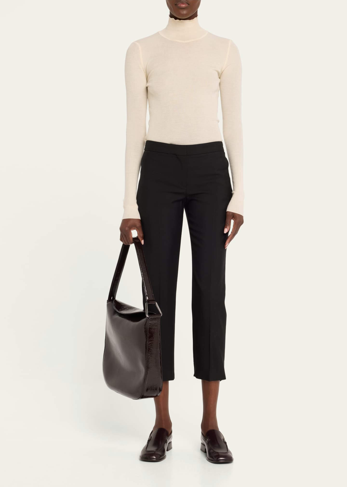 Akris Anna Medium Lacquered Leather Hobo Bag Image 5 of 6