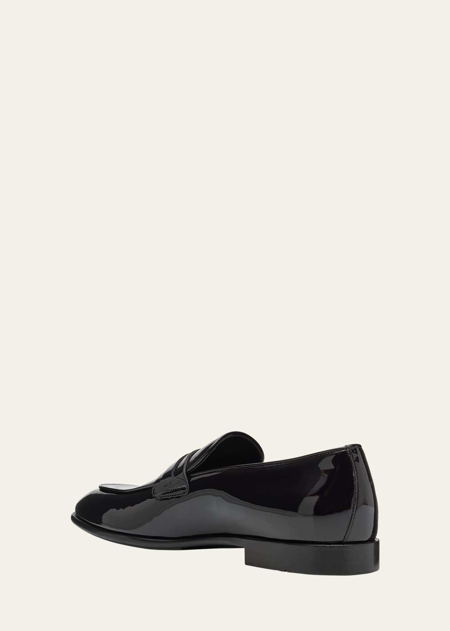 Ferragamo Men's Desio Patent Leather Penny Loafers Image 4 of 5