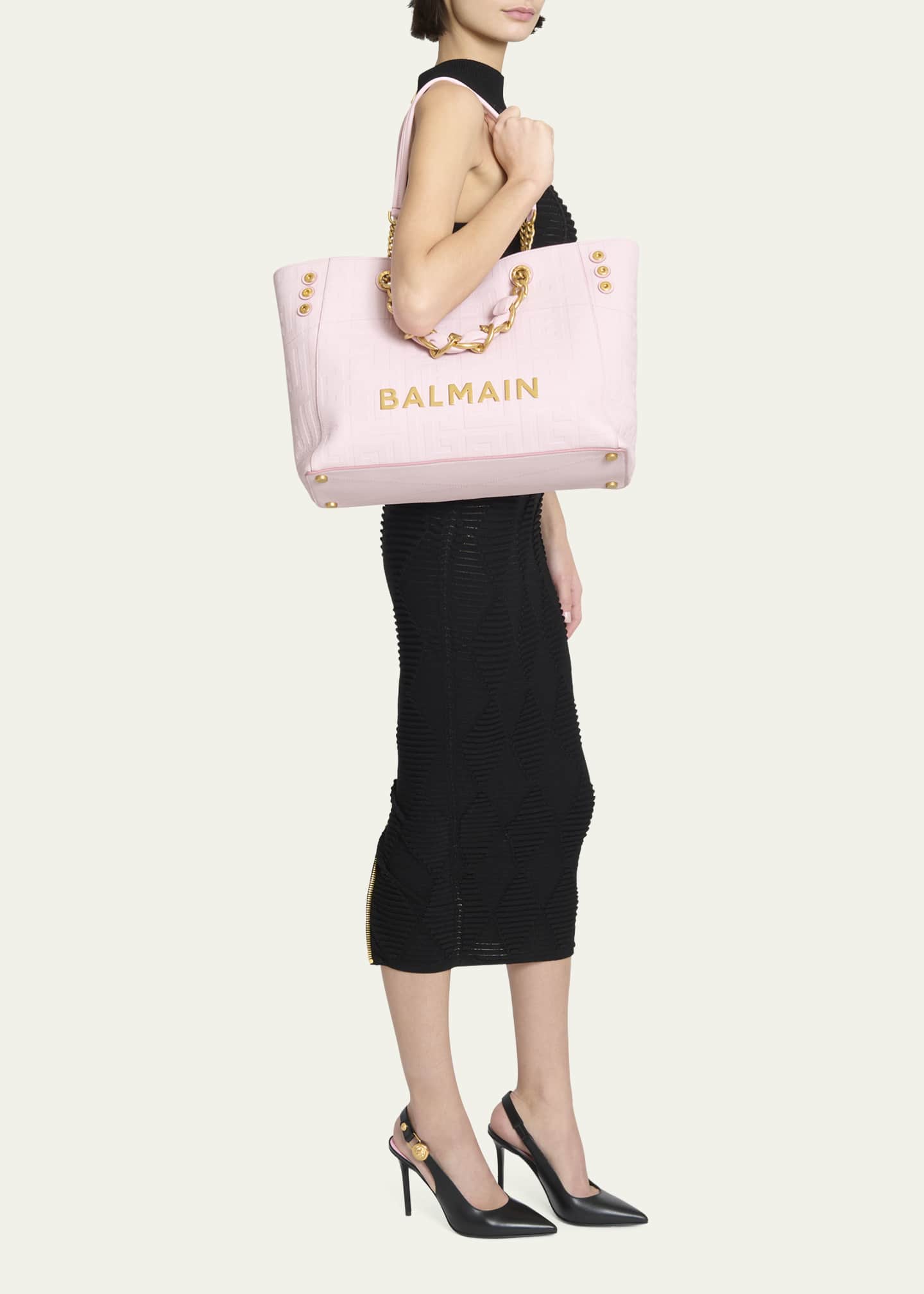 Balmain 1945 Soft Leather Tote Bag
