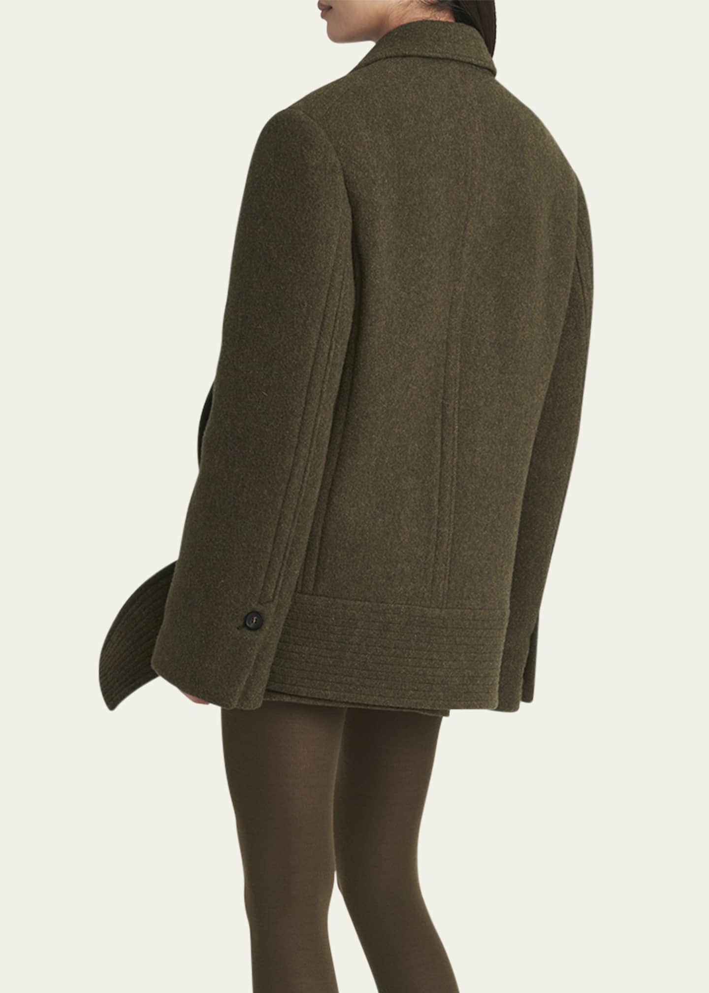 Ferragamo Oversize Wool Coat with Fixed Hip Belt Image 3 of 5