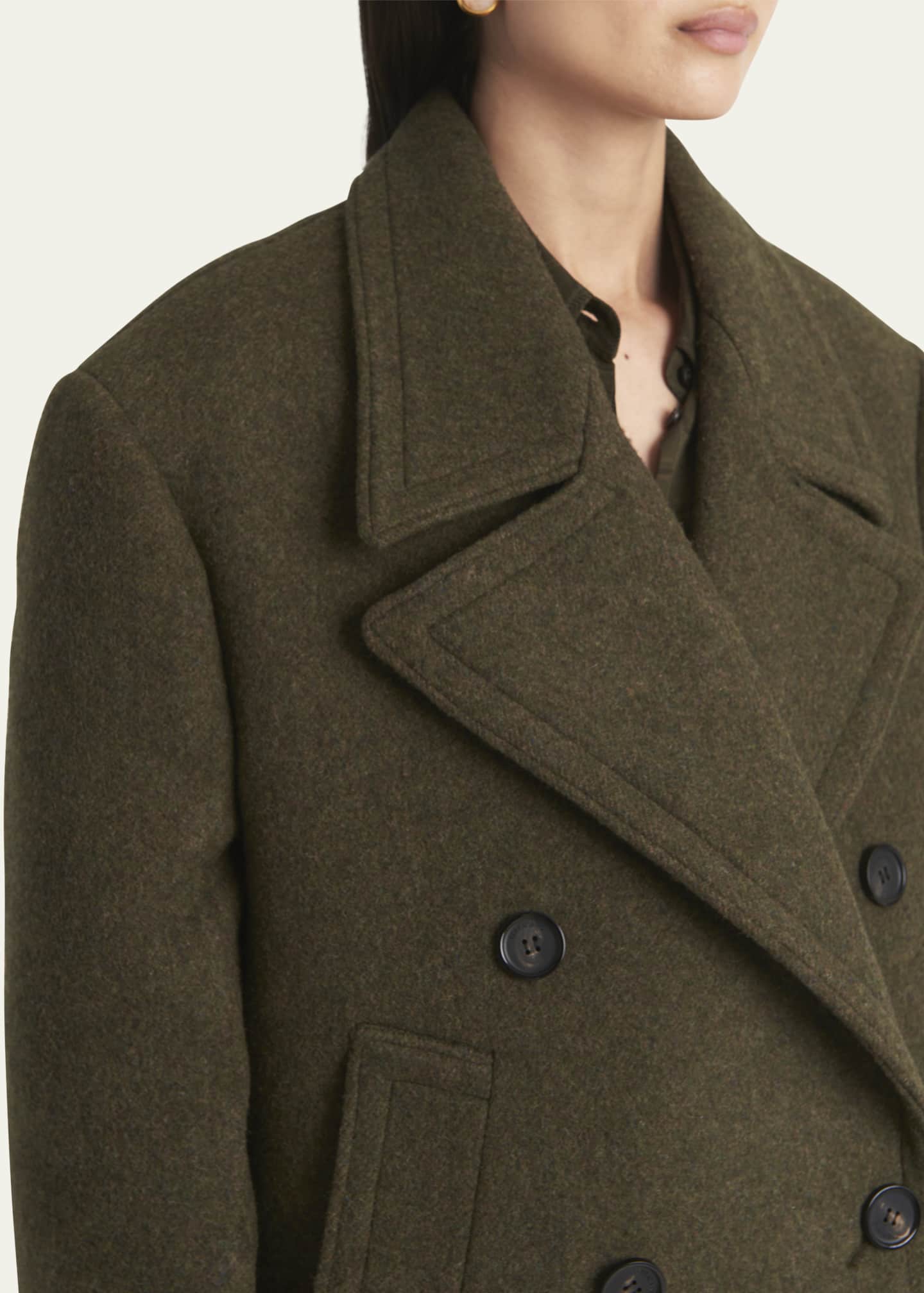 Ferragamo Oversize Wool Coat with Fixed Hip Belt Image 5 of 5
