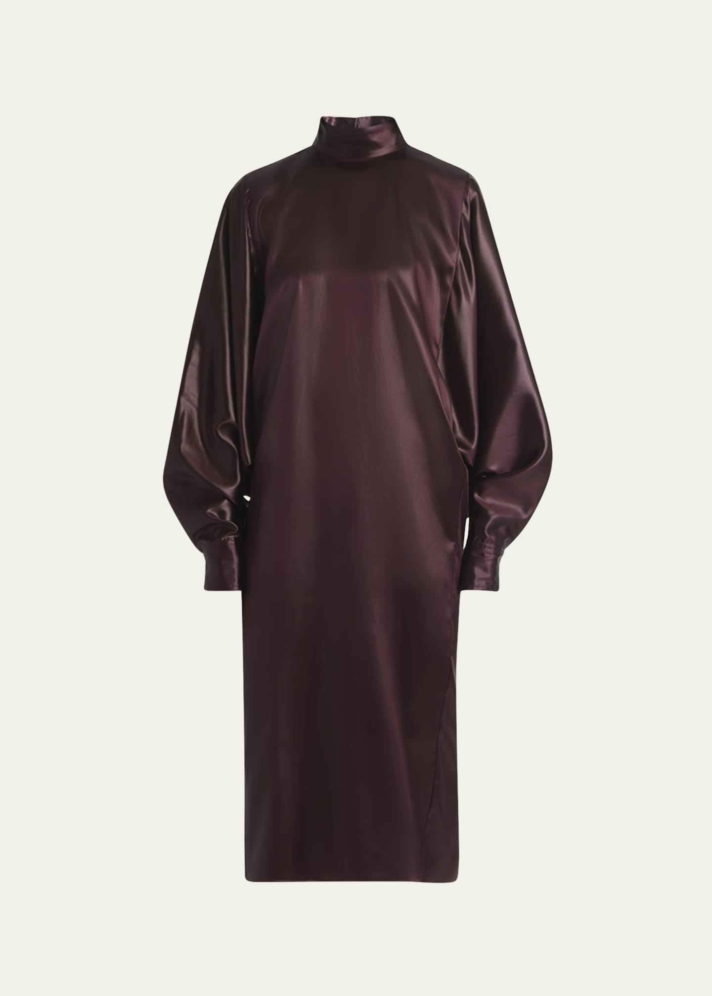 Ferragamo Bat-Wing Mock Neck Midi Dress Image 1 of 5
