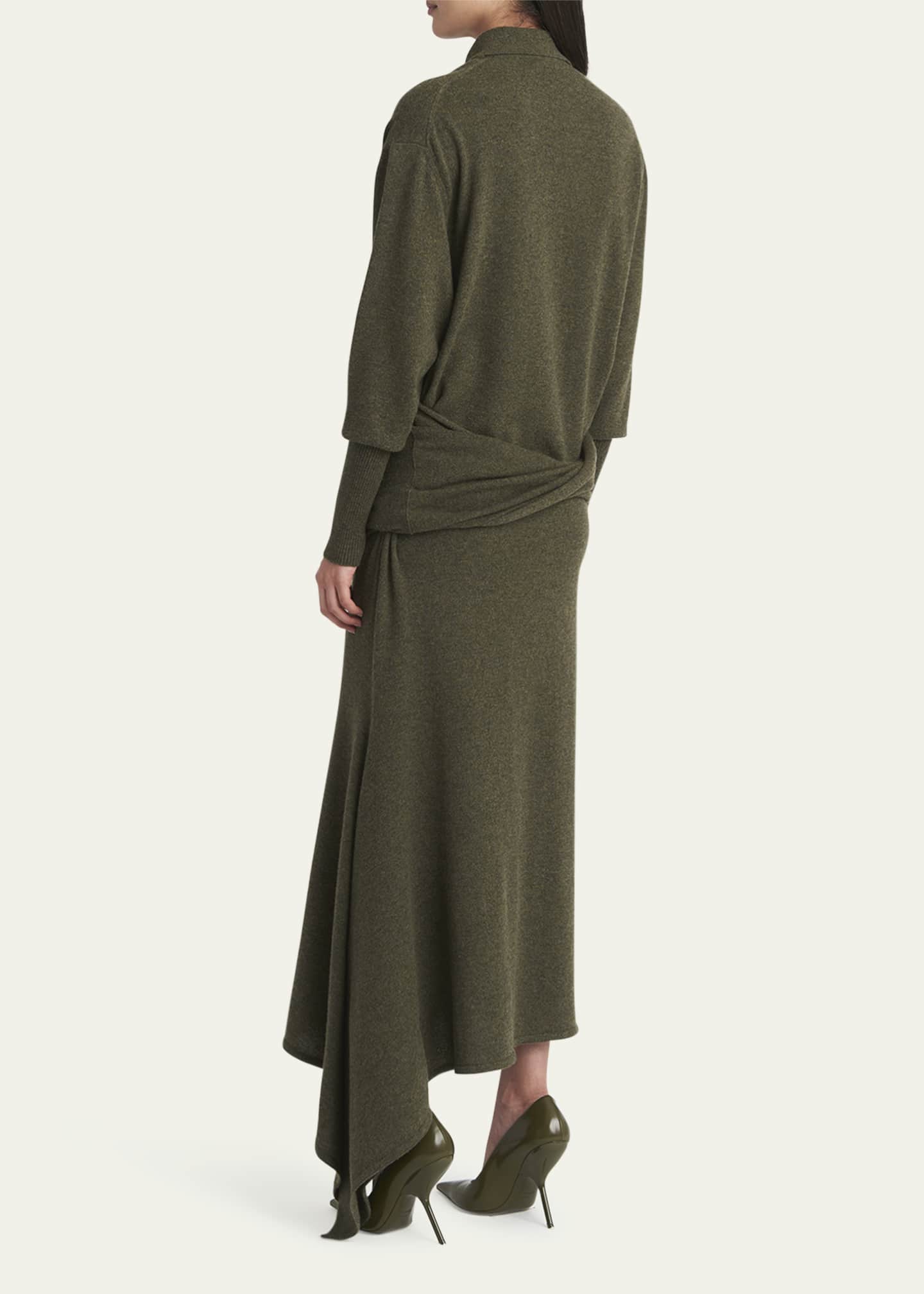 Ferragamo Cashmere-Blend Polo Sweater Dress Image 3 of 5