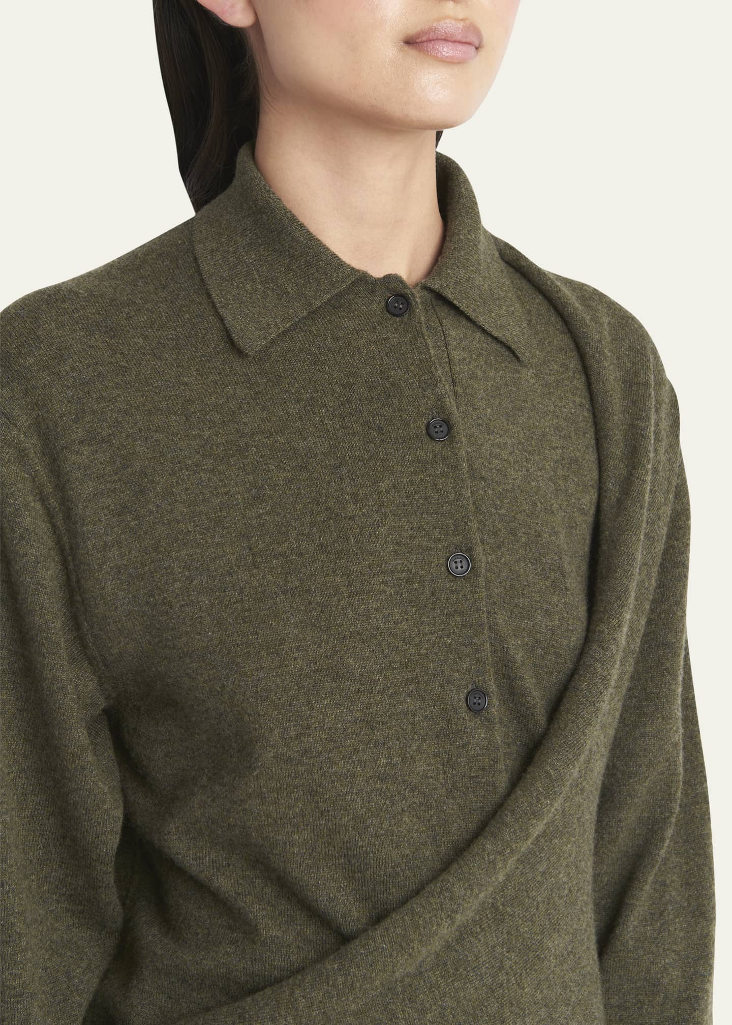 Ferragamo Cashmere-Blend Polo Sweater Dress Image 5 of 5