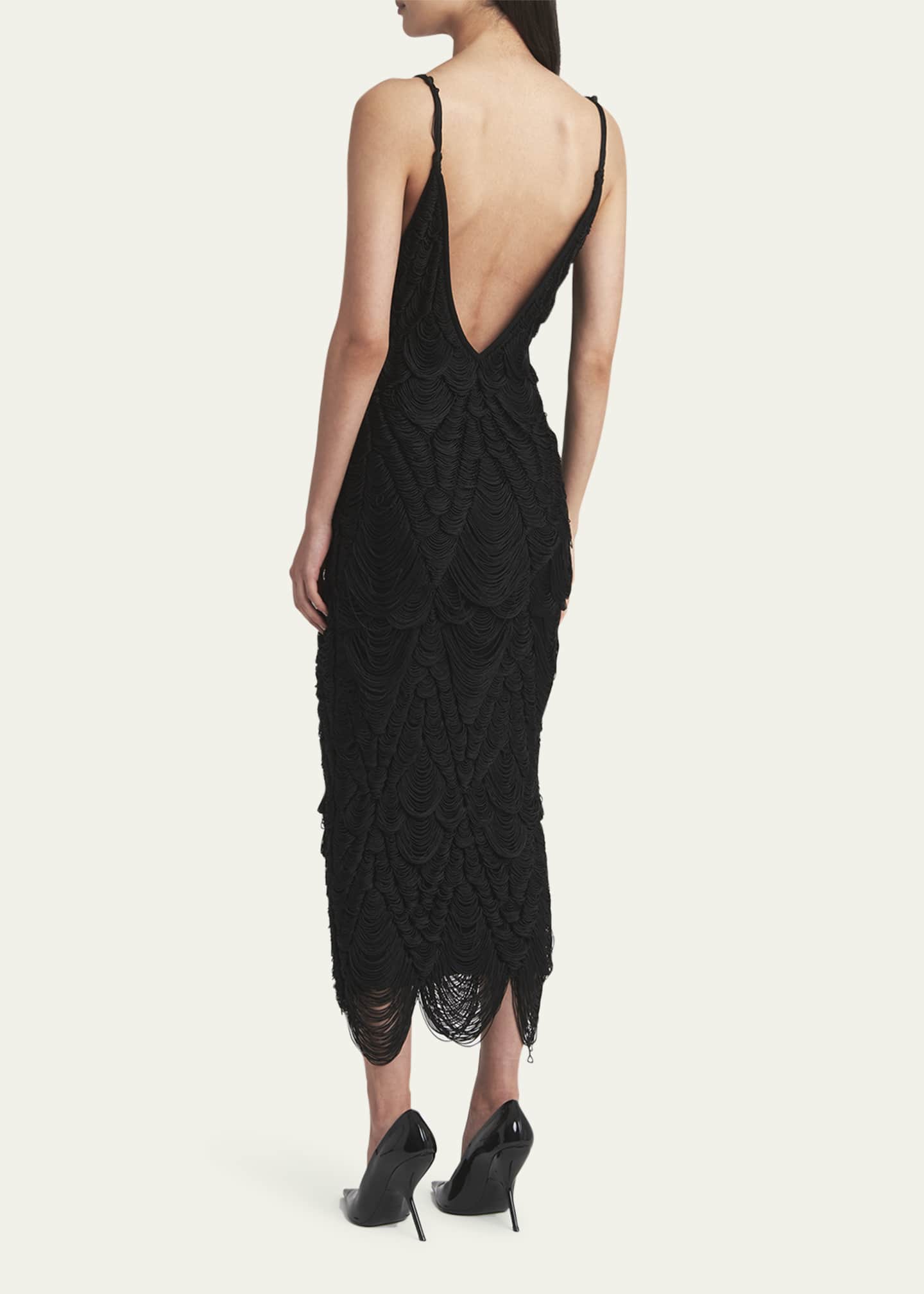 Ferragamo Macrame Knit Midi Dress Image 3 of 5