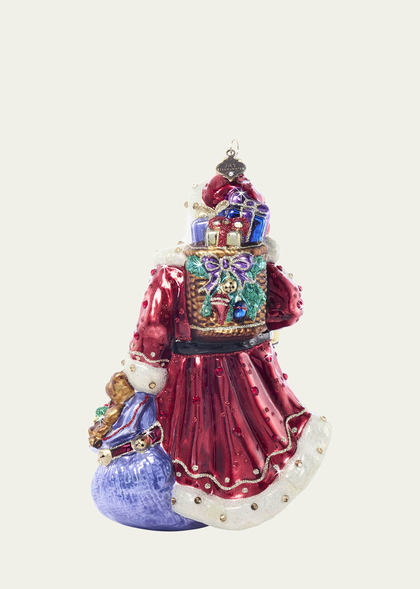 Jay Strongwater Bountiful Santa Glass Christmas Ornament Image 2 of 6