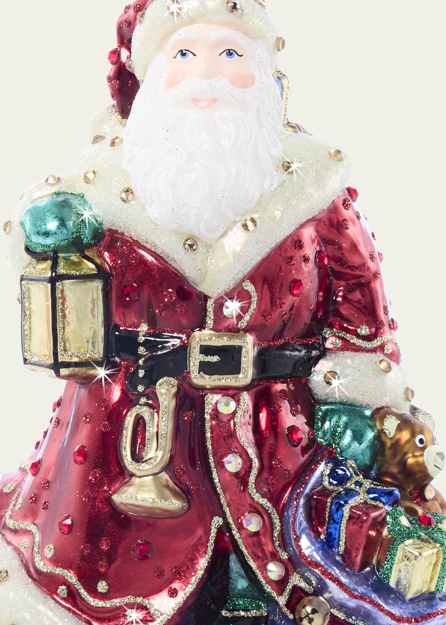 Jay Strongwater Bountiful Santa Glass Christmas Ornament Image 3 of 6